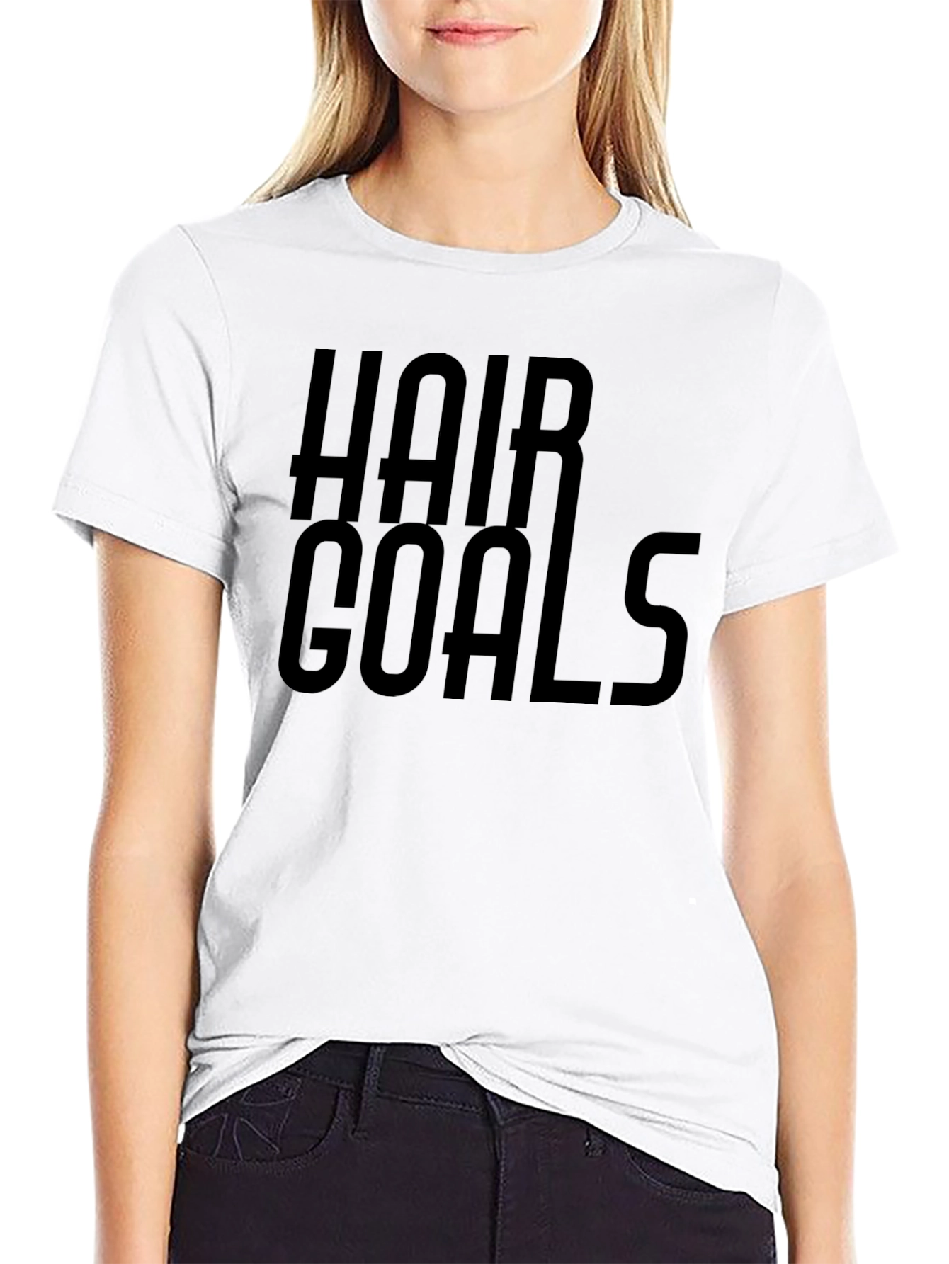Hair Goals Graphic Tee - Stylish Black T-Shirt