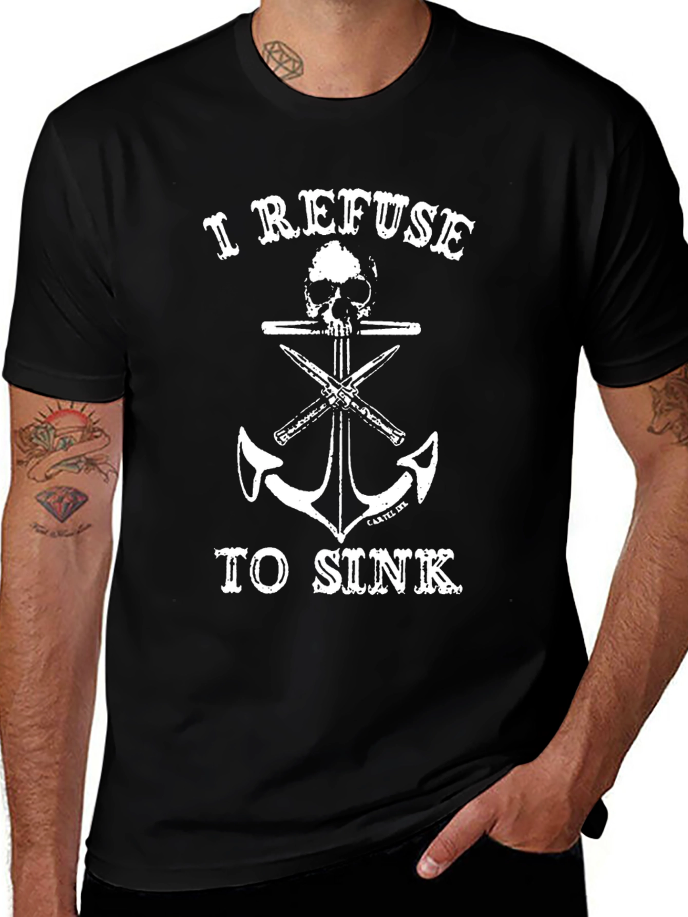 I Refuse to Sink Graphic Tee - Black Cotton