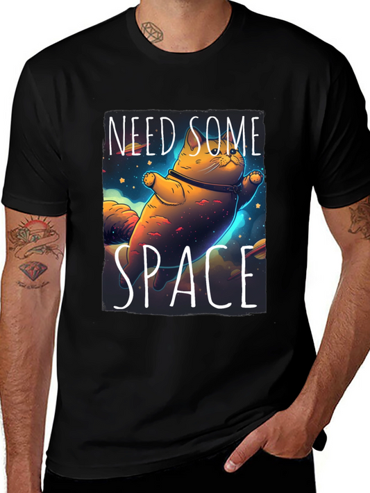 Need Some Space Cat T-Shirt - Black Unique Design