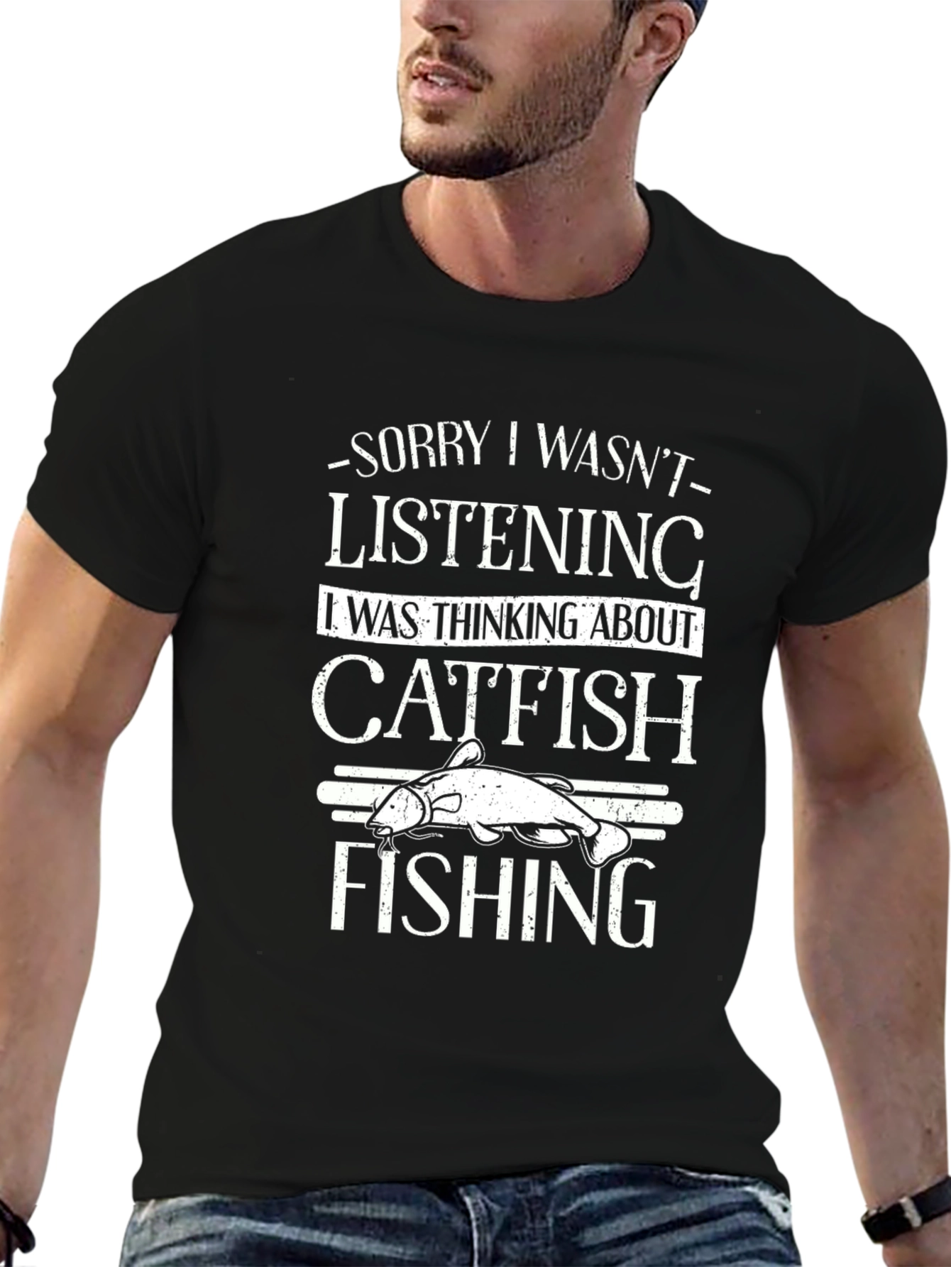 Catfish Fishing Graphic T-Shirt