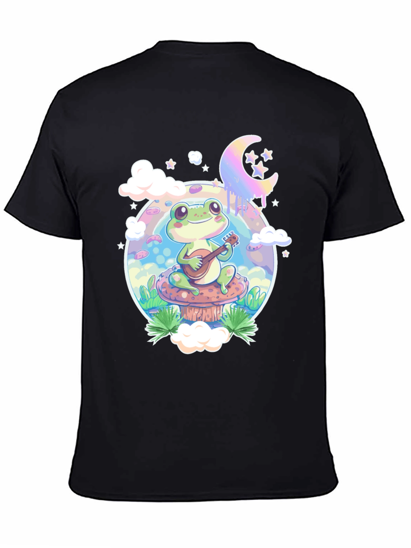 Frog Mushroom Guitarist Graphic Tee