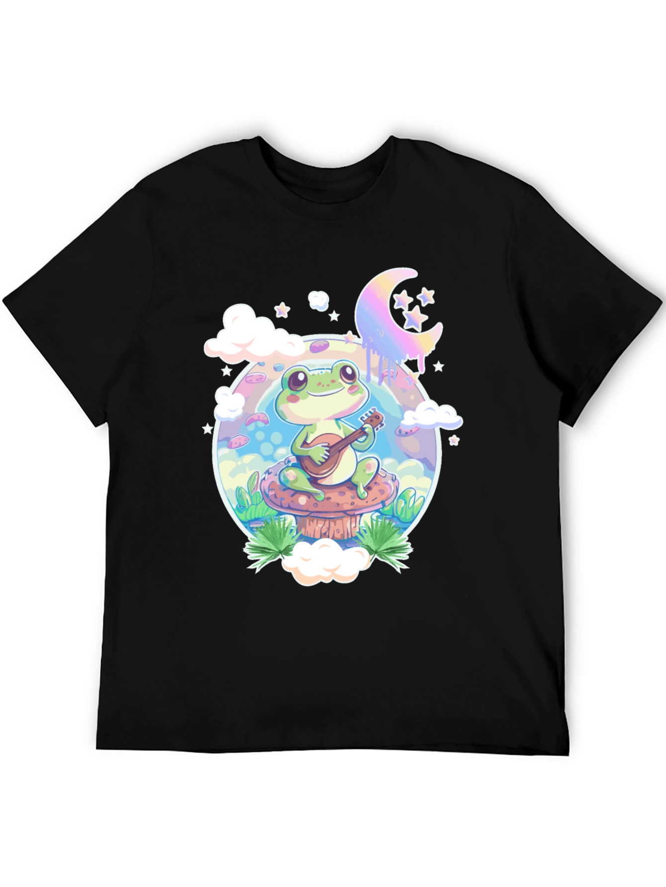 Frog Mushroom Guitarist Graphic Tee