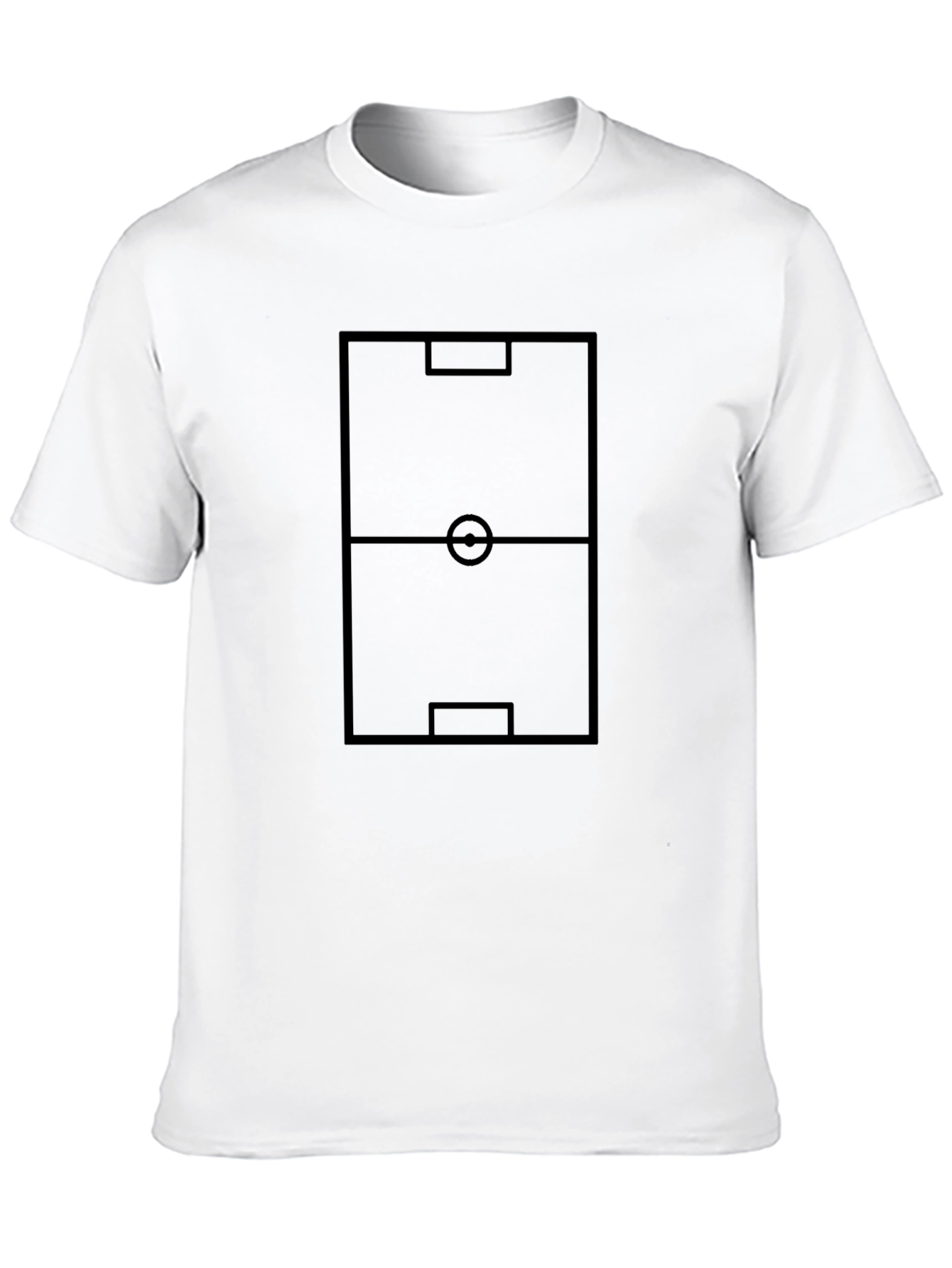 Soccer Field Graphic Tee - Black Cotton T-Shirt