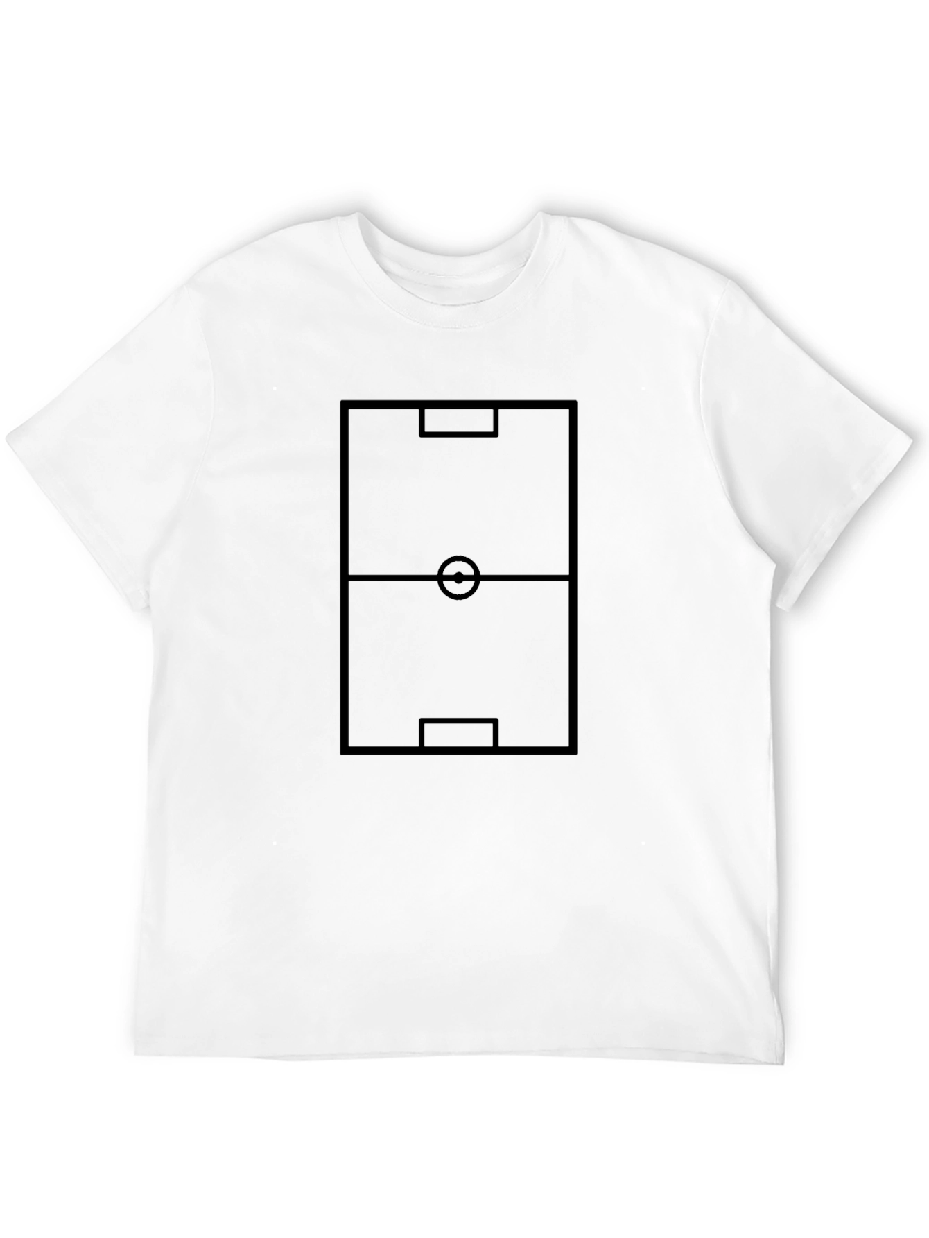 Soccer Field Graphic Tee - Black Cotton T-Shirt