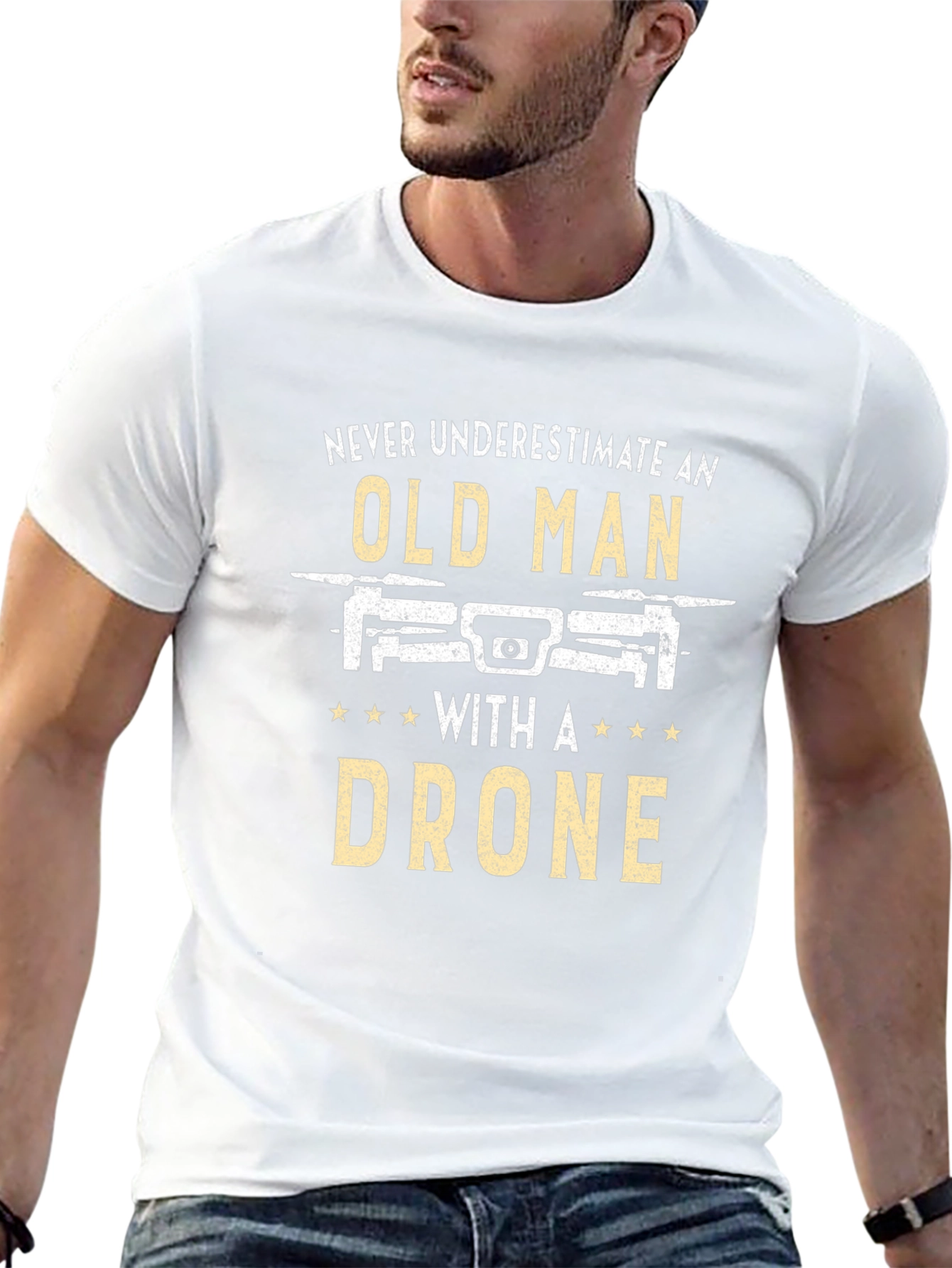Funny Old Man Drone T-Shirt