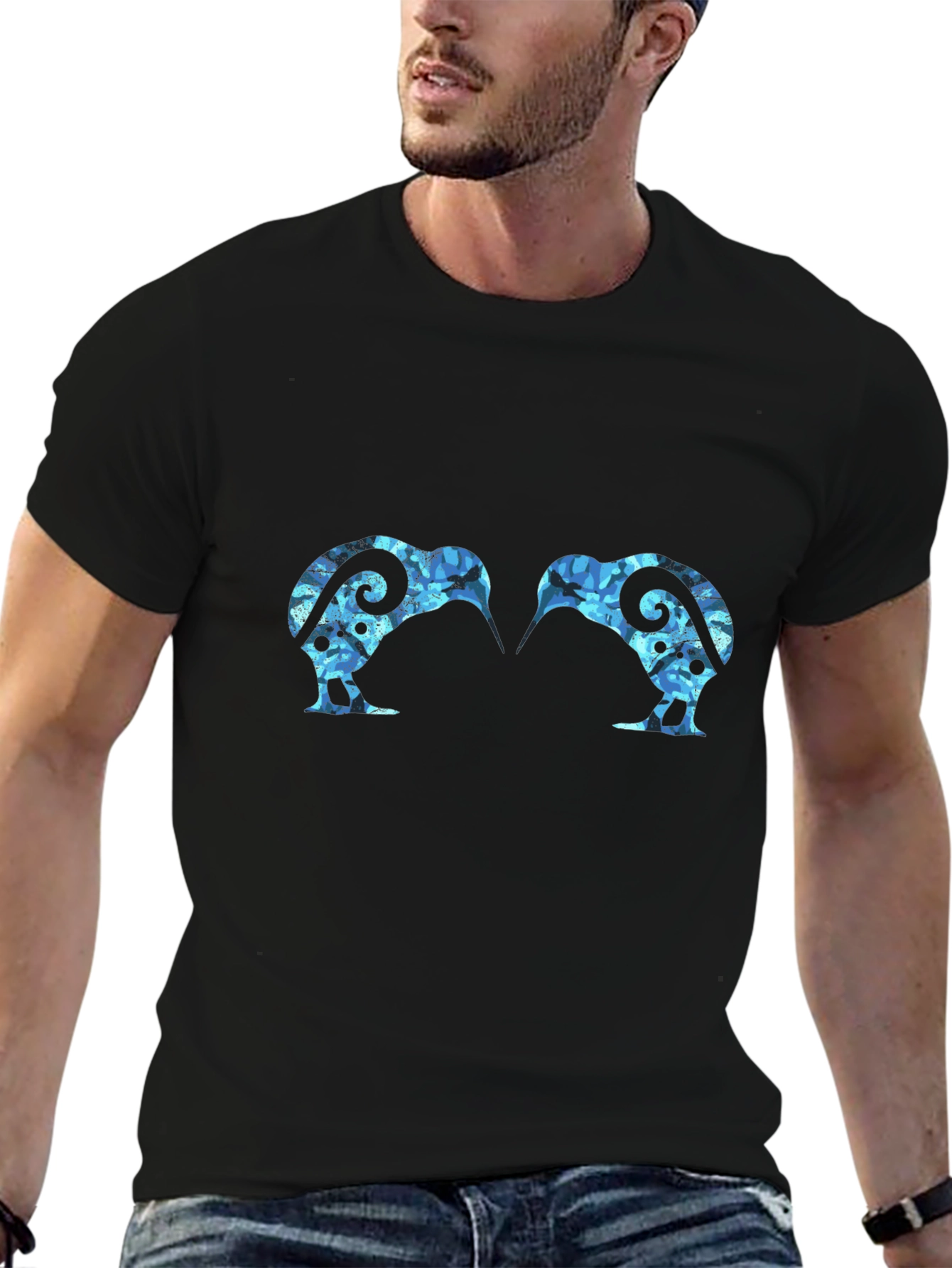 Kiwi Bird Graphic Black T-Shirt