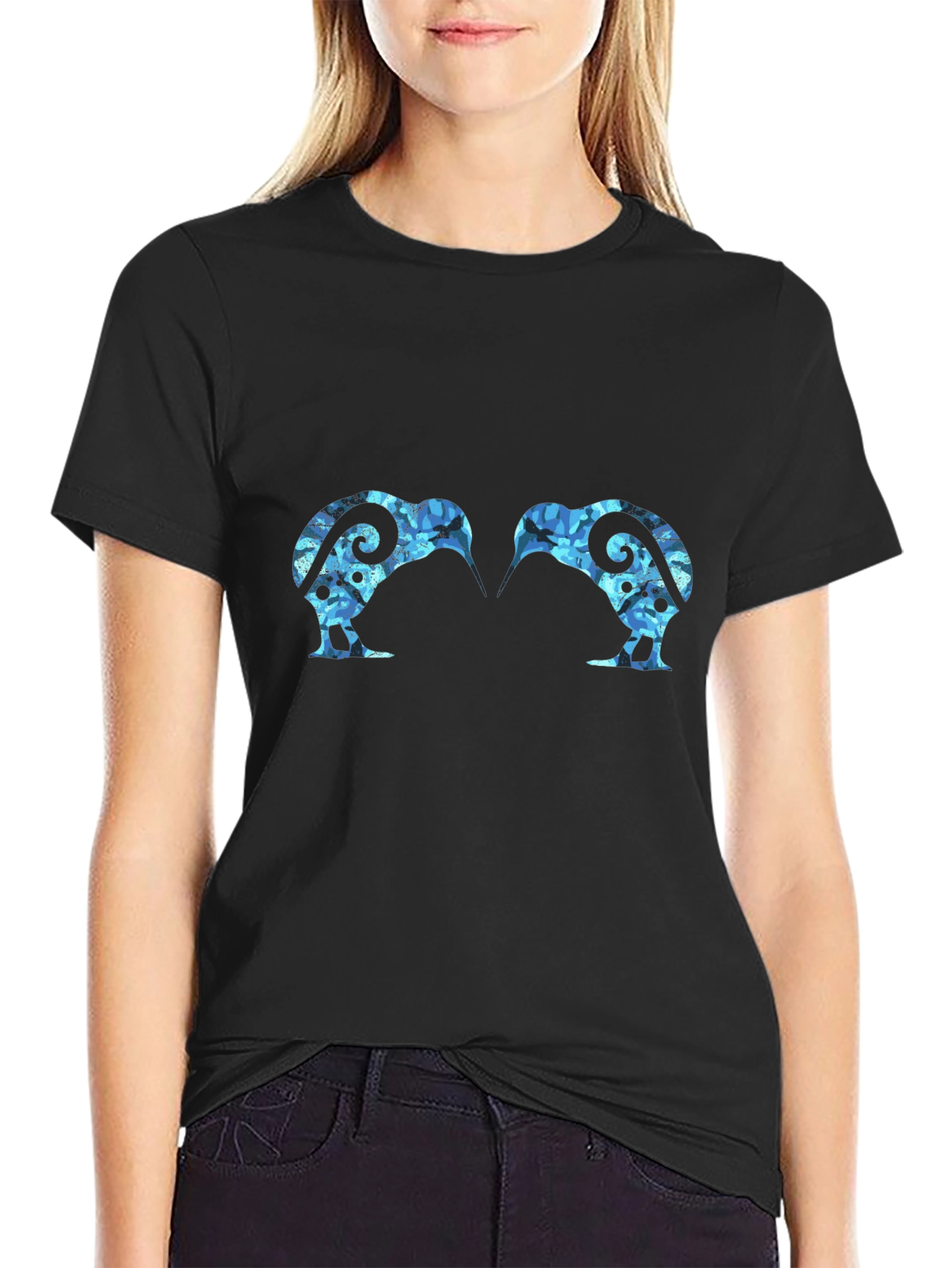 Kiwi Bird Graphic Black T-Shirt