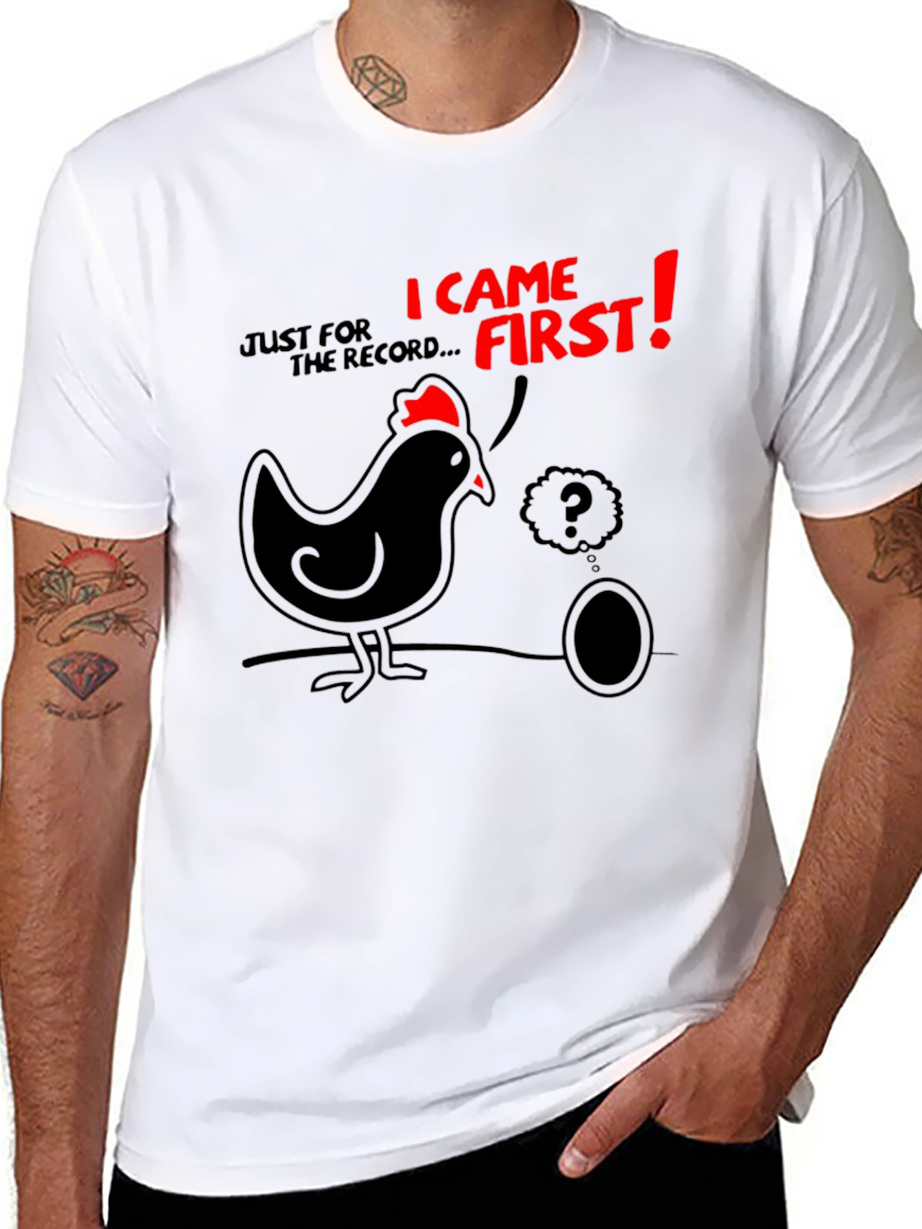 Funny Chicken & Egg T-Shirt - Who Came First?