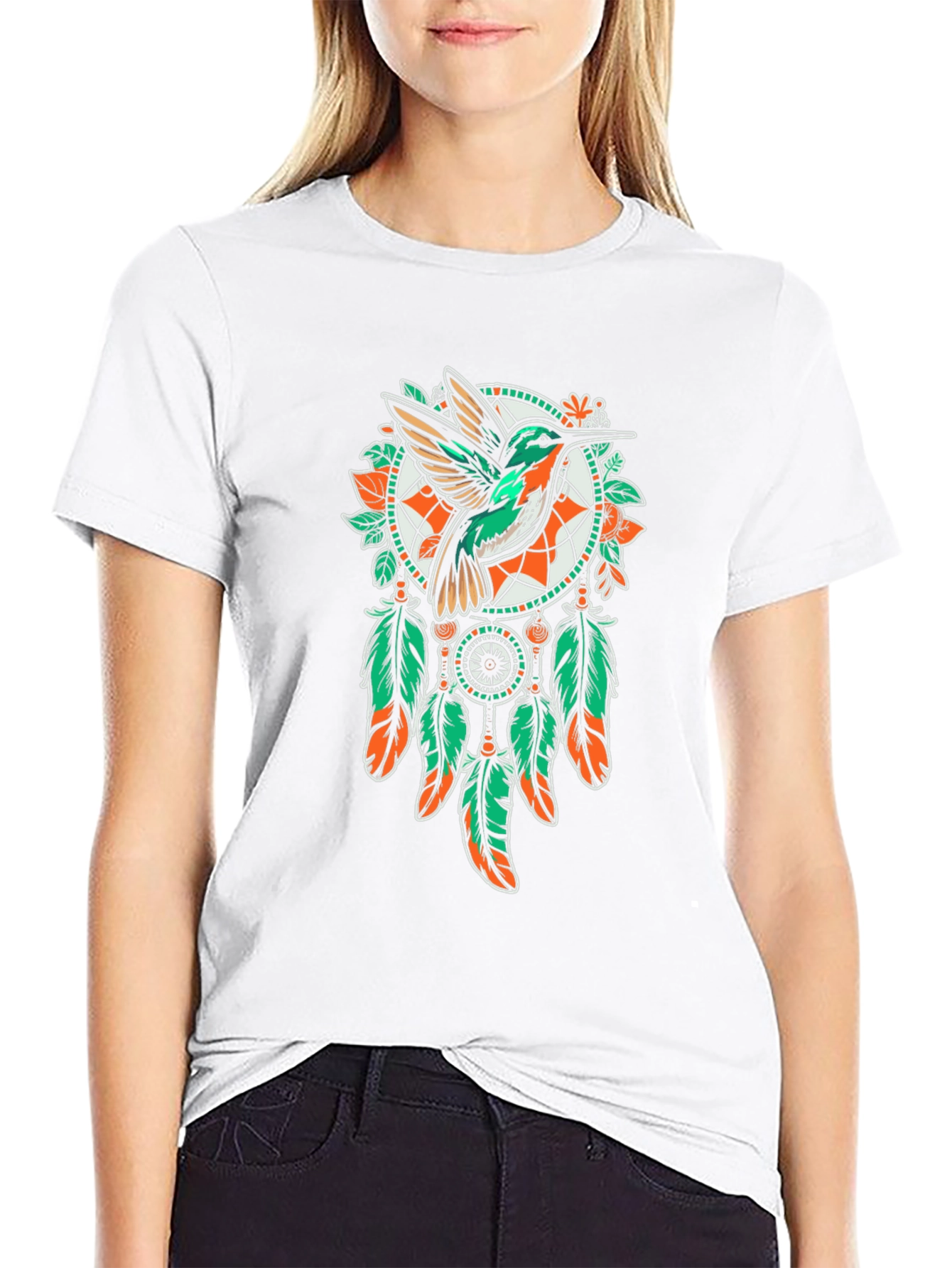 Hummingbird Dreamcatcher T-Shirt - Unique Graphic Tee