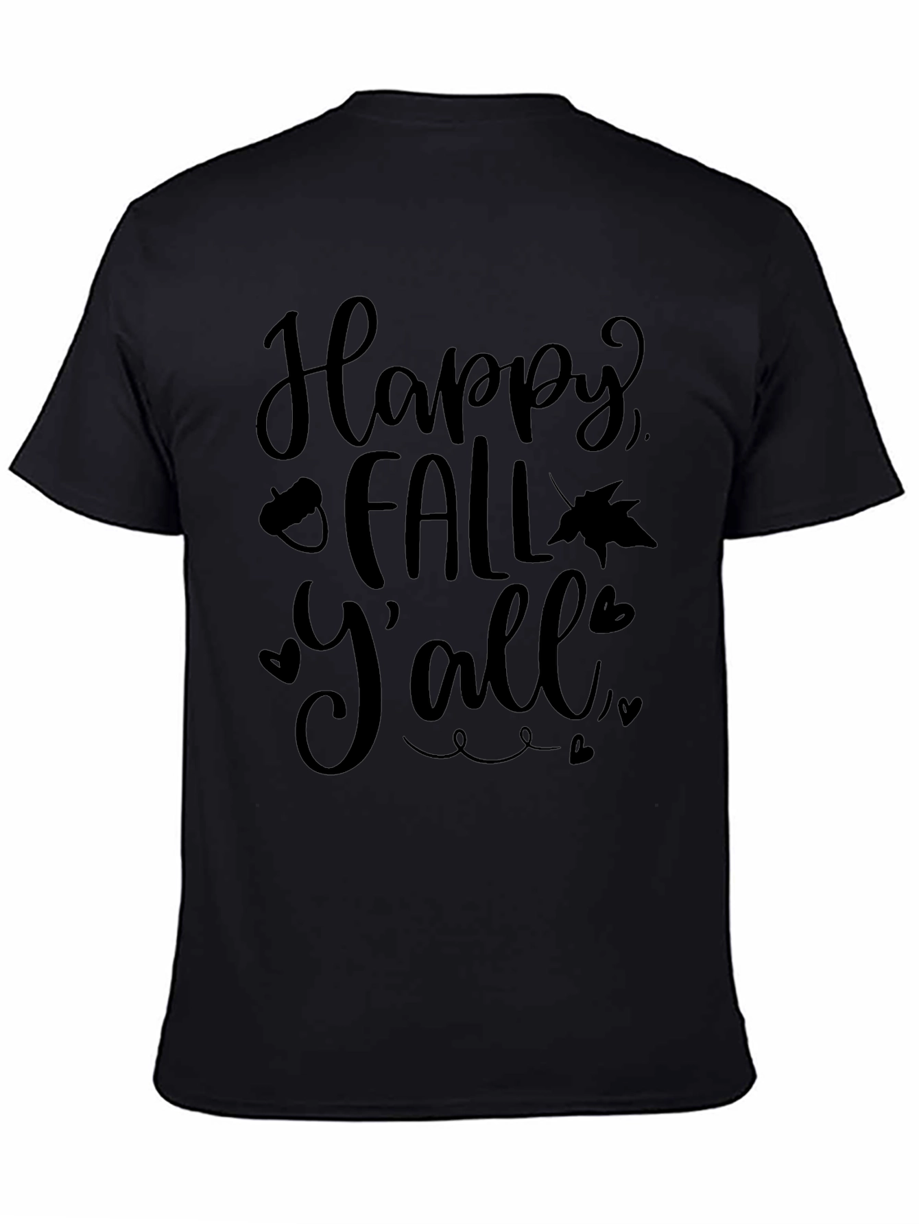 Happy Fall Yall Black Graphic Tee