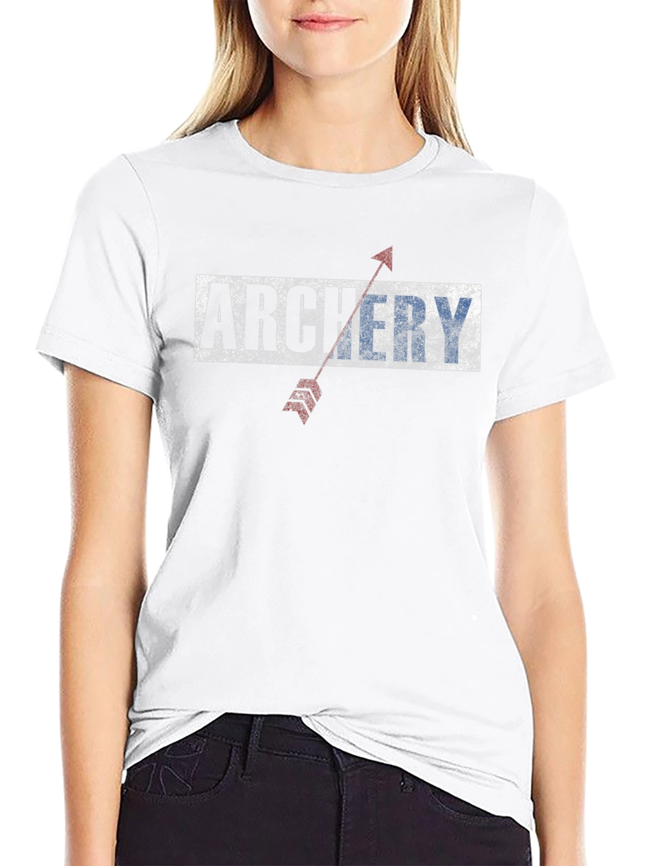 Archery Arrow Graphic Tee - Black Cotton Casual T-Shirt