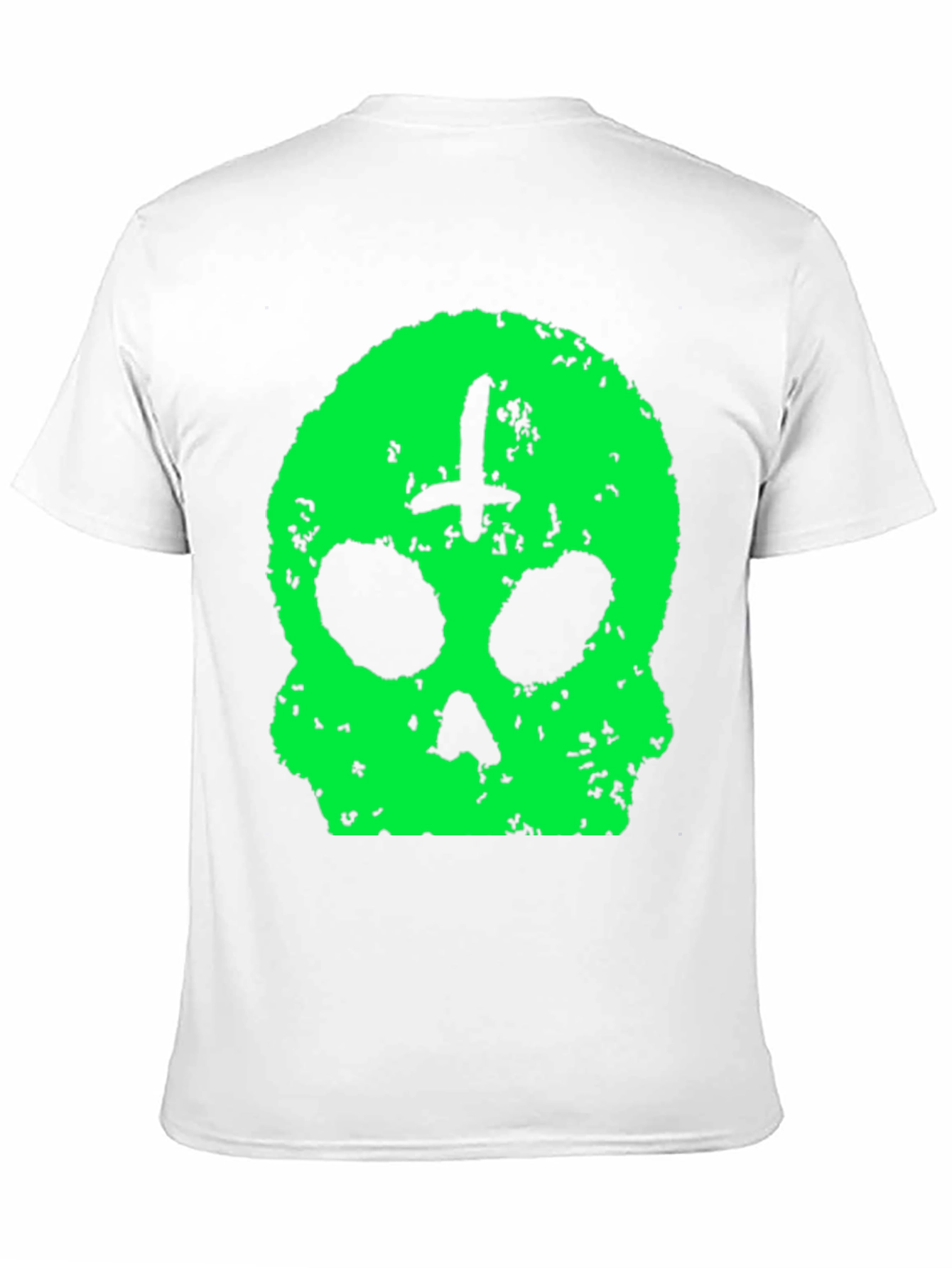 Skull & Cross T-Shirt - Green Graphic Print