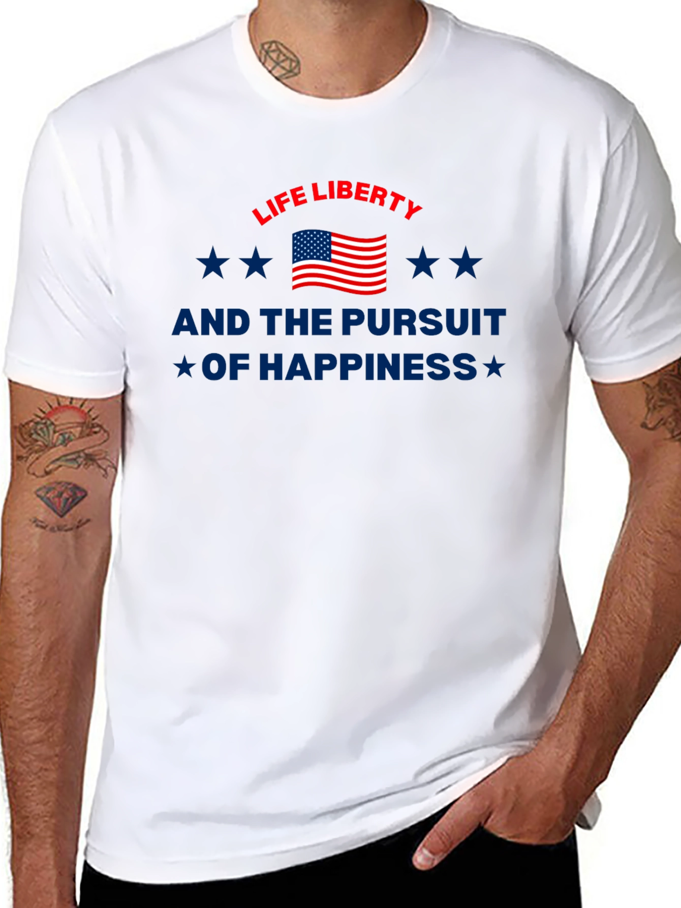 Patriotic Life Liberty Pursuit of Happiness Graphic Tee