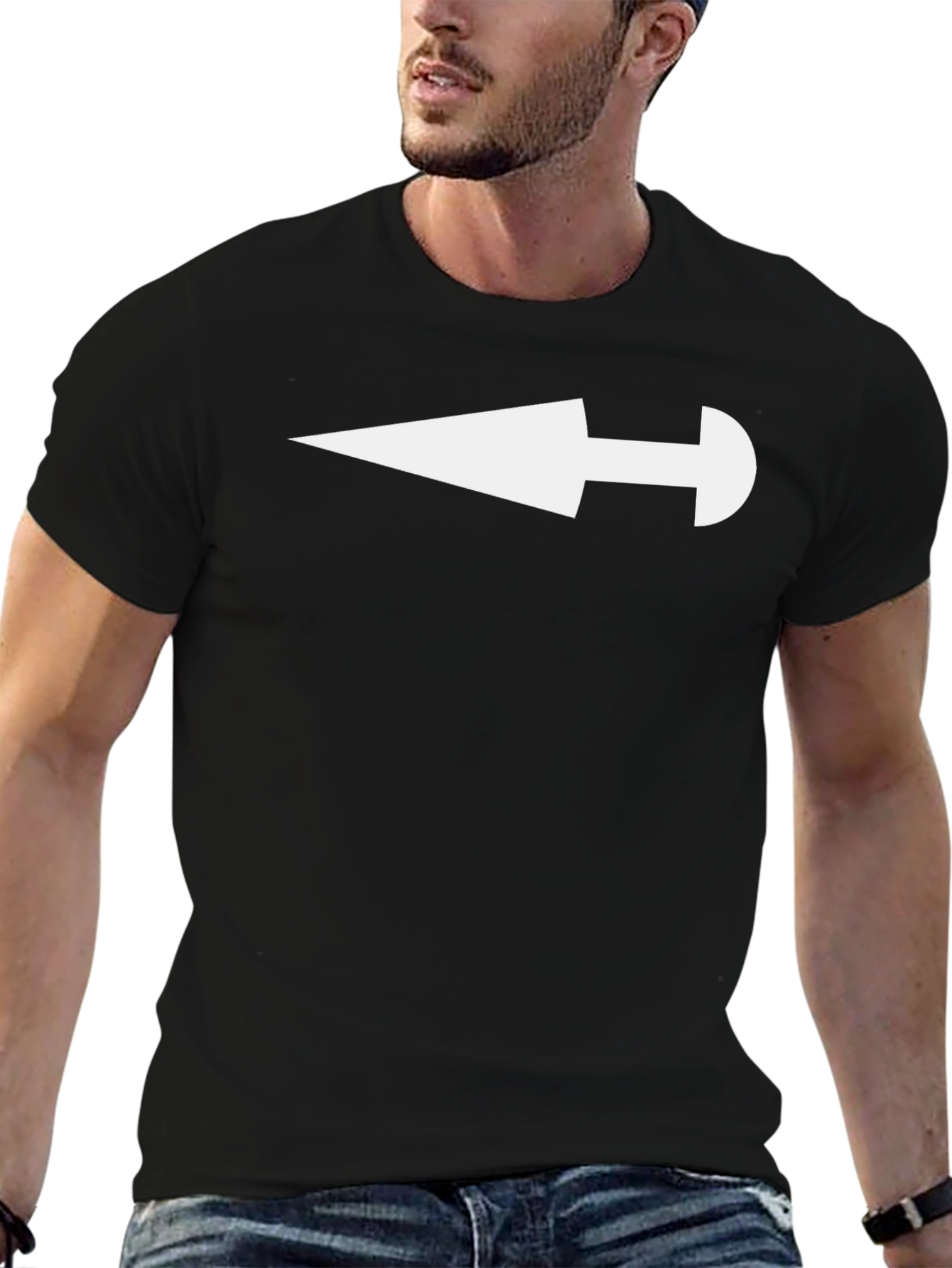 Arrow Graphic Black T-Shirt - Bold Statement Tee