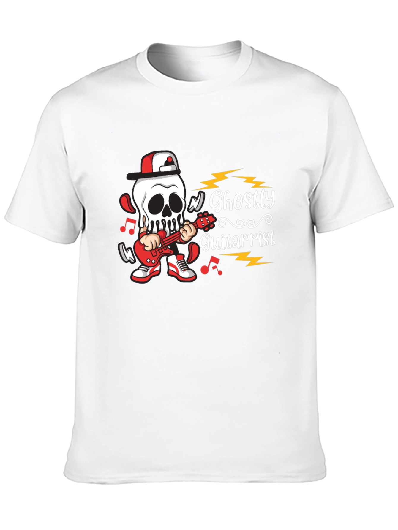Ghostly Guitarist Graphic Tee - Rock Out in Style!