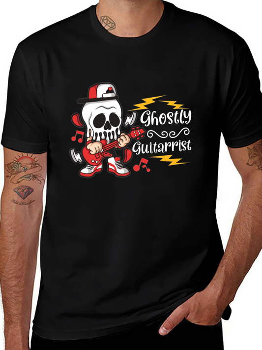 Ghostly Guitarist Graphic Tee - Rock Out in Style!