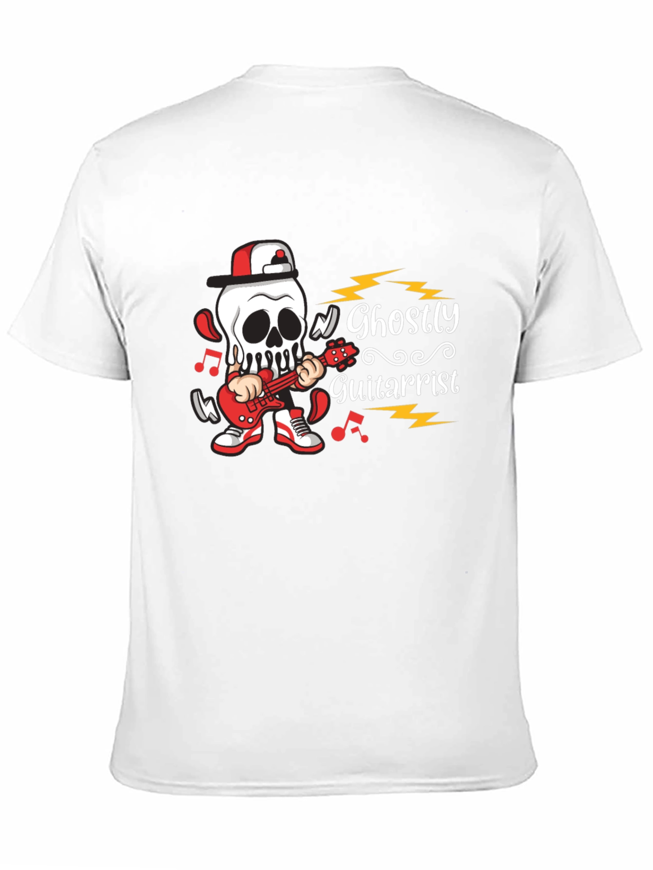 Ghostly Guitarist Graphic Tee - Rock Out in Style!