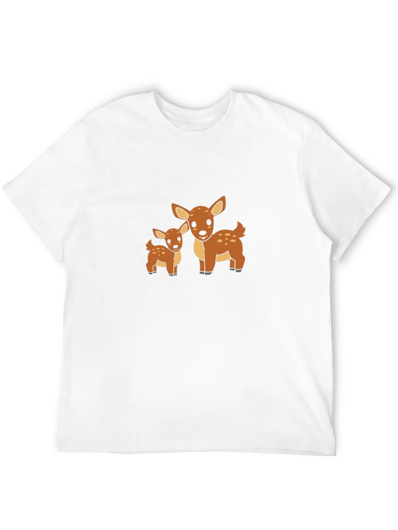 Deer Family Graphic Print Black T-Shirt