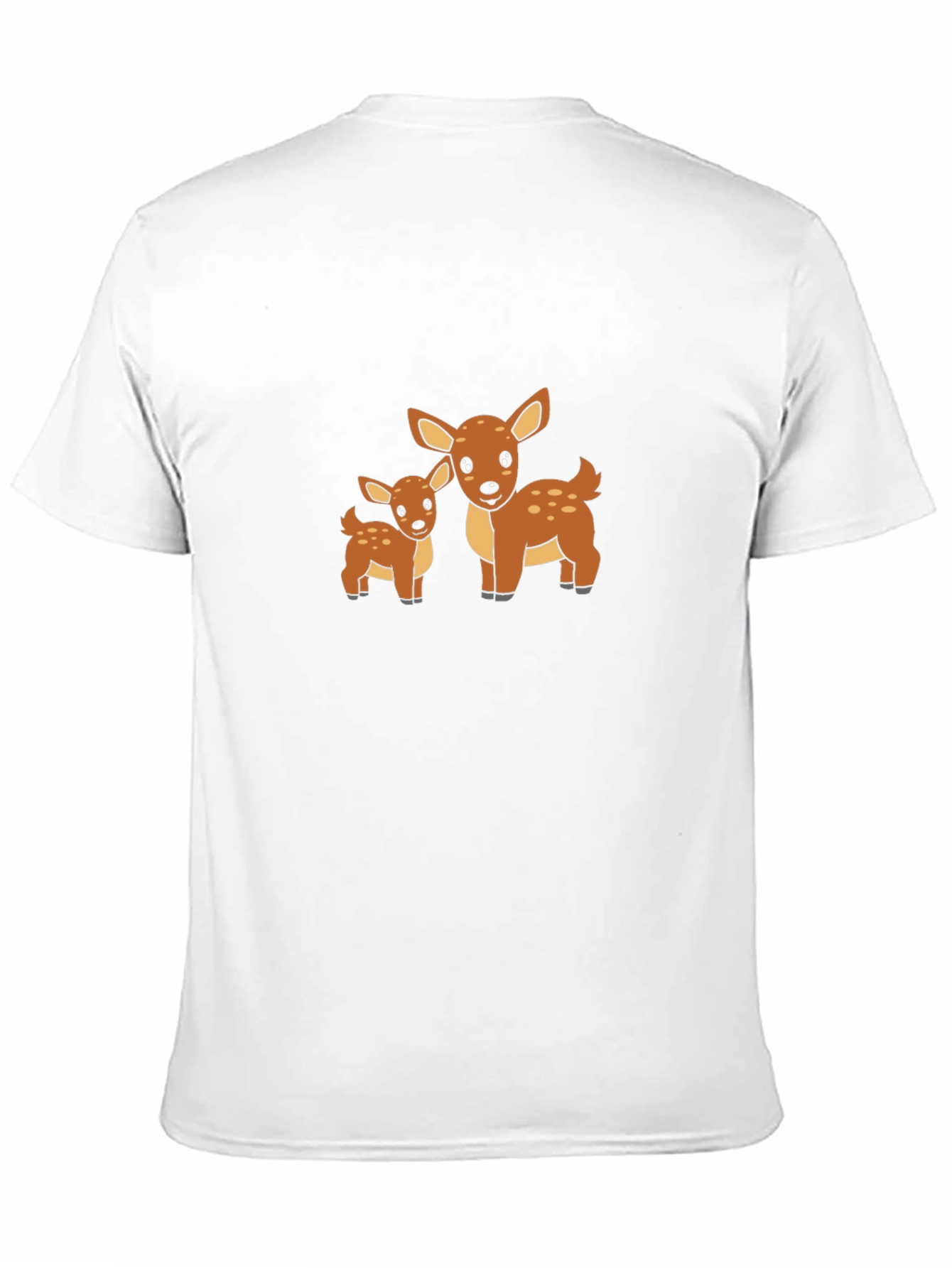 Deer Family Graphic Print Black T-Shirt