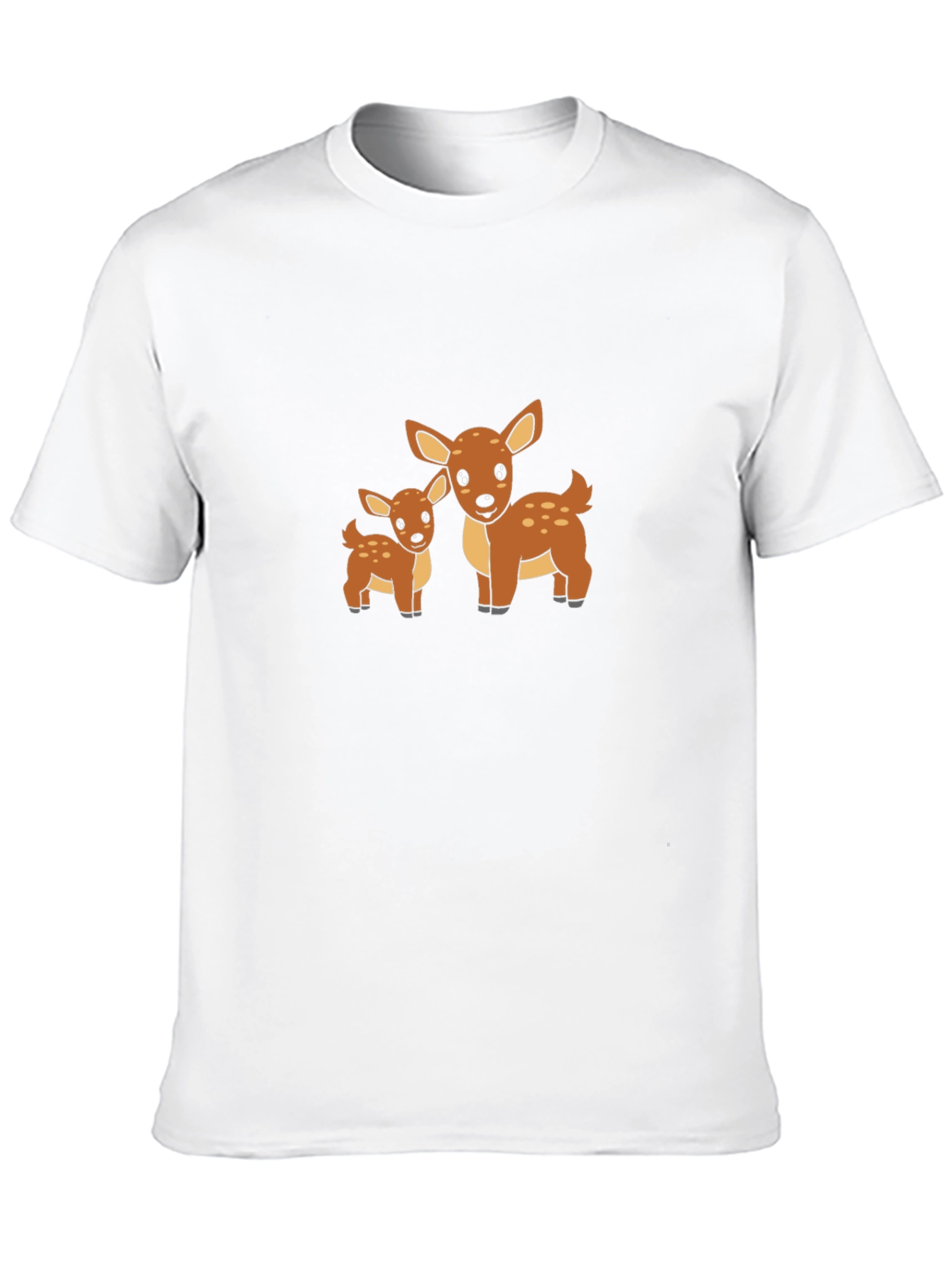 Deer Family Graphic Print Black T-Shirt