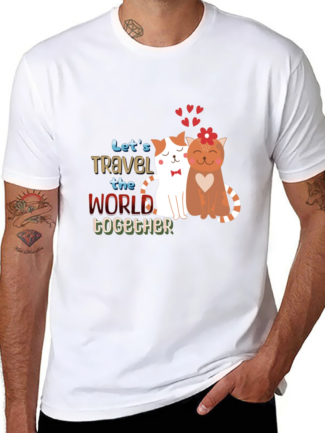 Lets Travel Together Cat Graphic Tee
