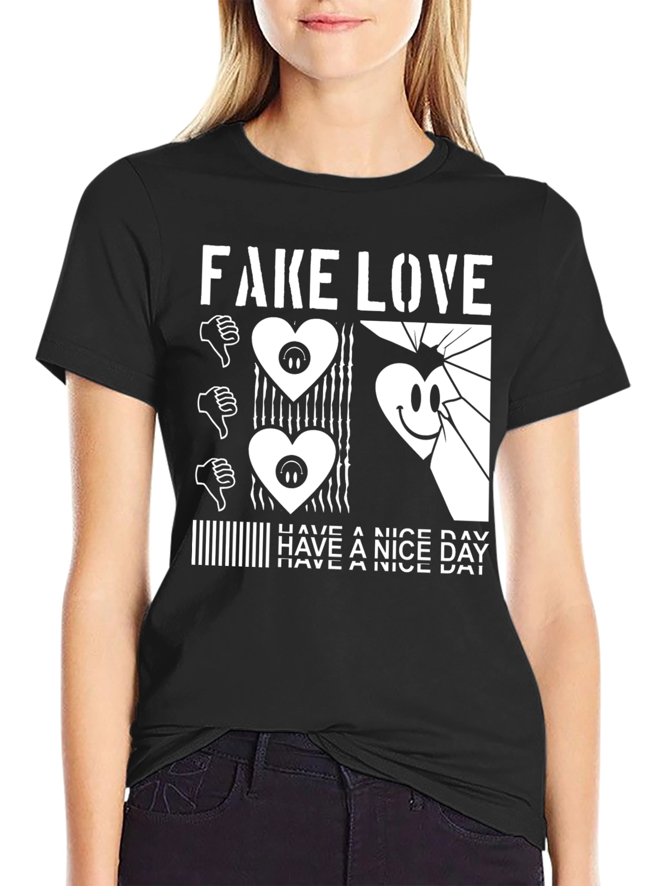 Fake Love Graphic Tee - Have a Nice Day!