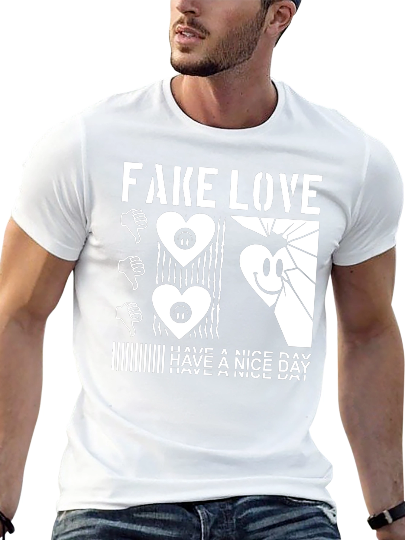 Fake Love Graphic Tee - Have a Nice Day!