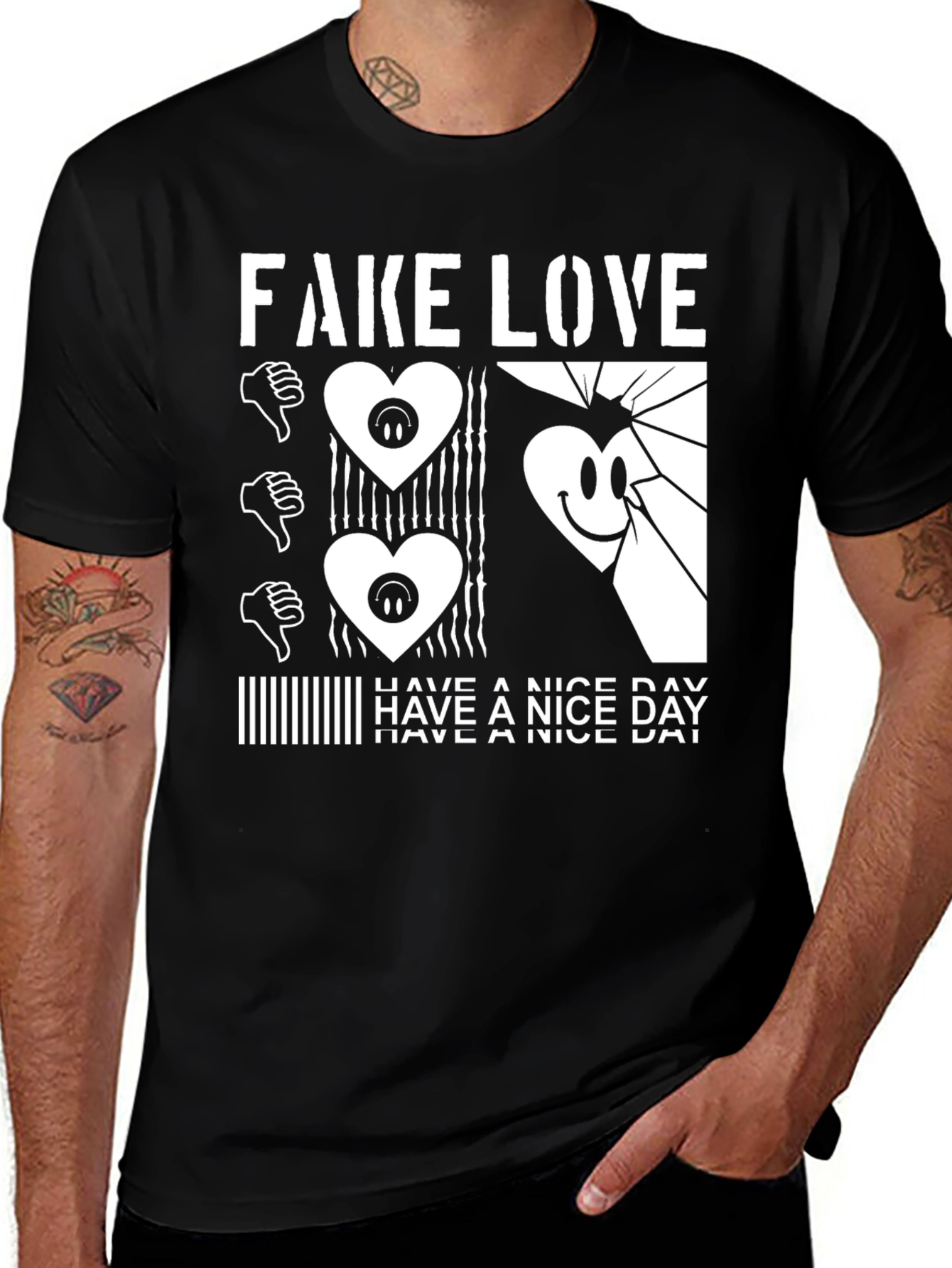 Fake Love Graphic Tee - Have a Nice Day!