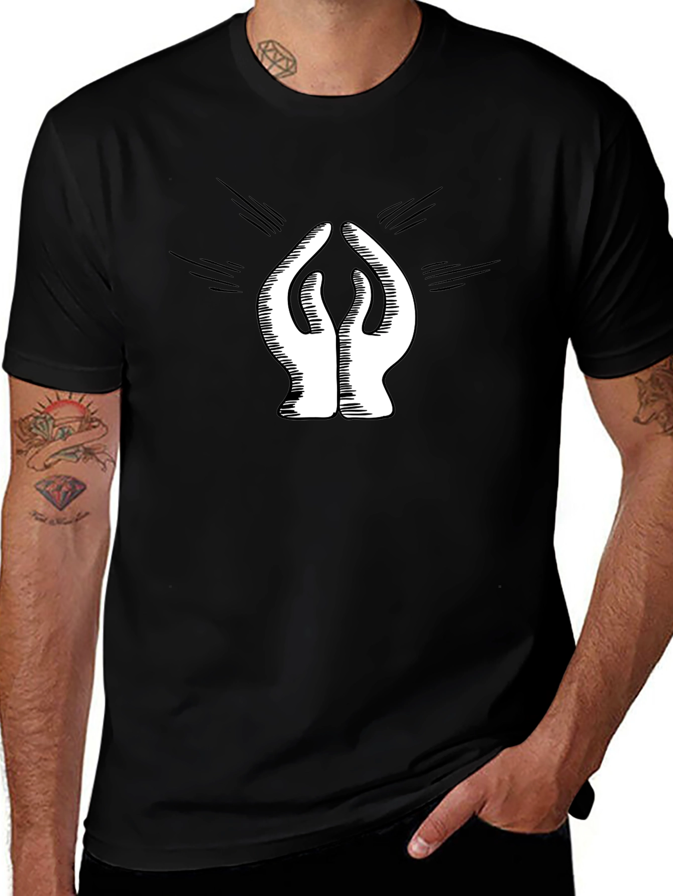 Modern Graphic Print Crew Neck T-Shirt