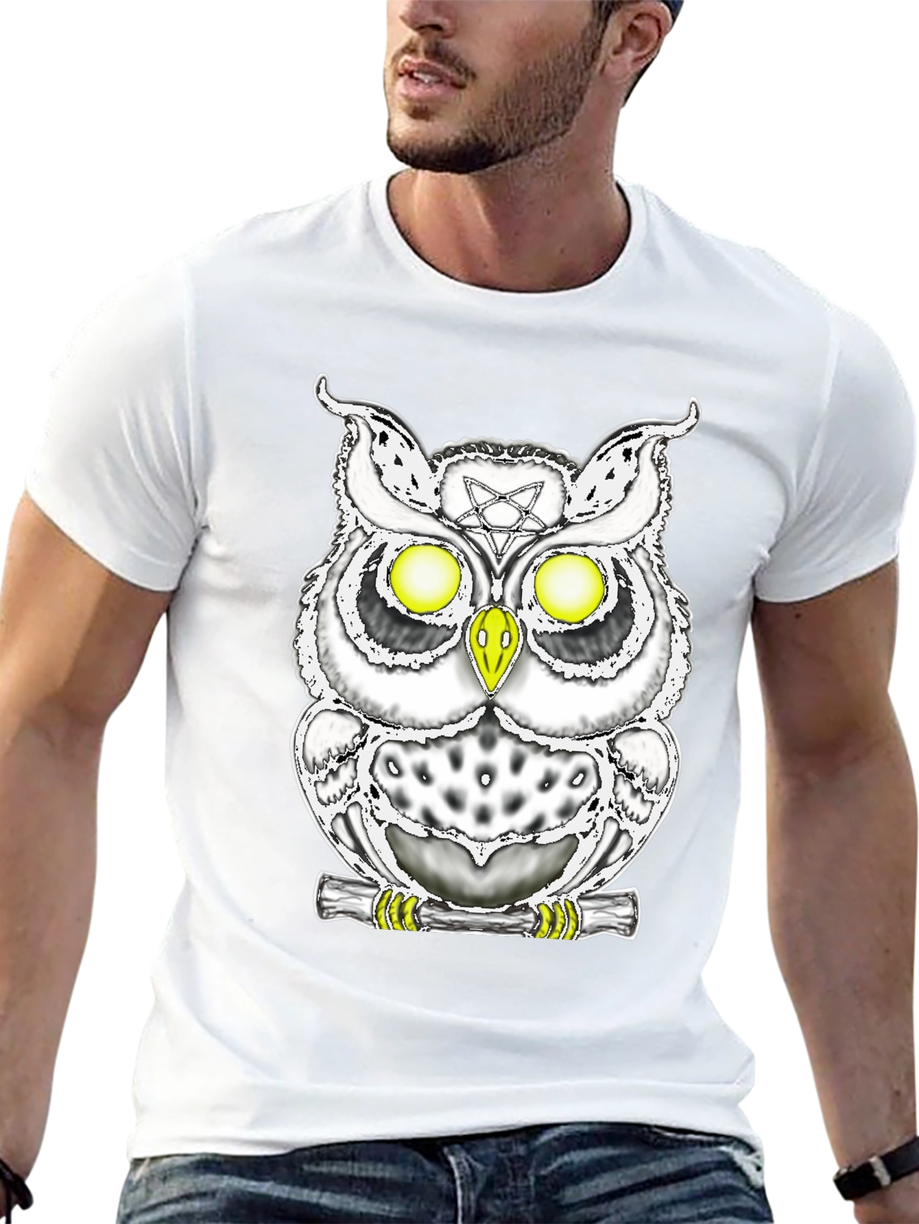 Mystic Owl Graphic Tee - Gothic Style