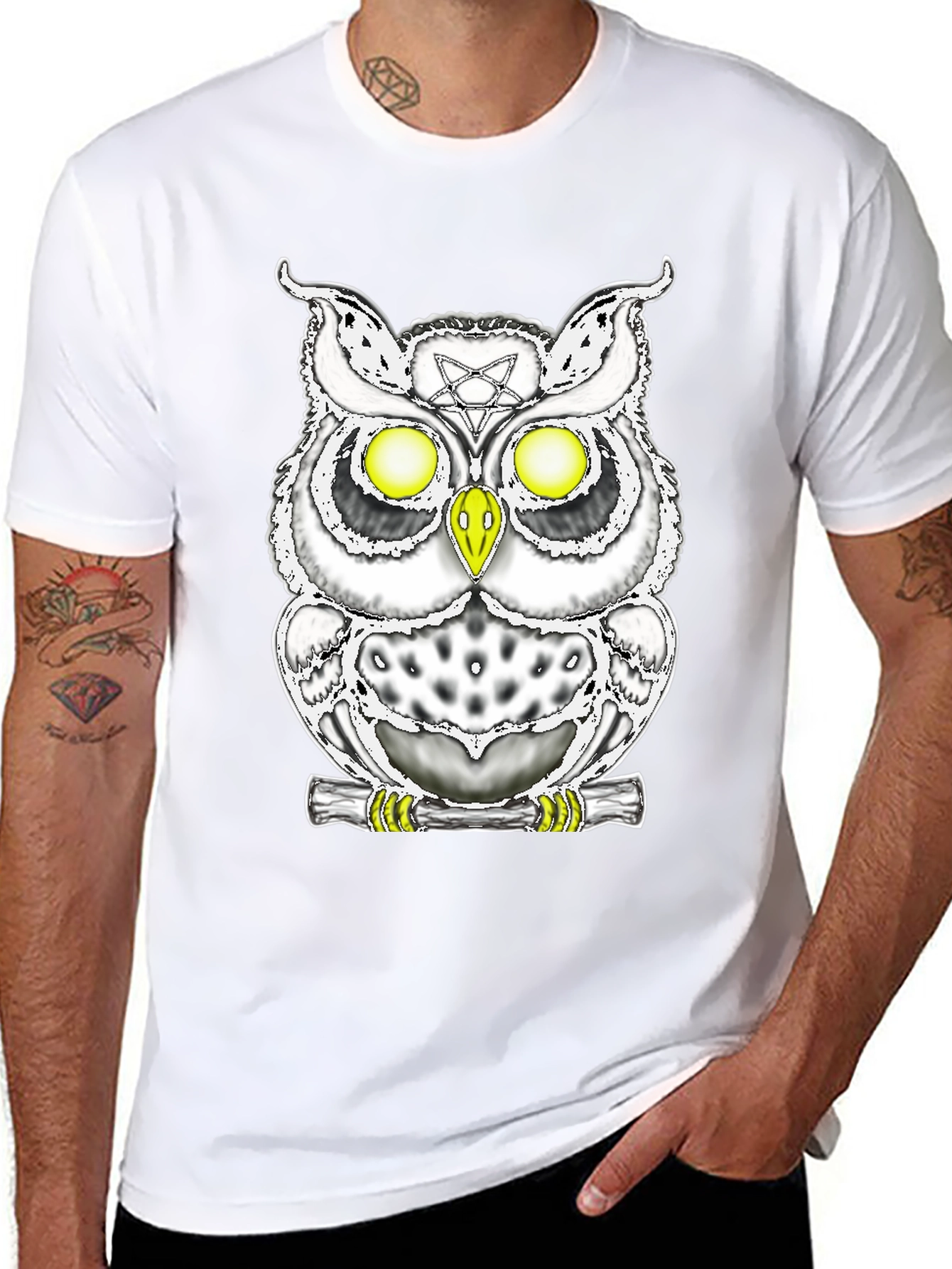 Mystic Owl Graphic Tee - Gothic Style