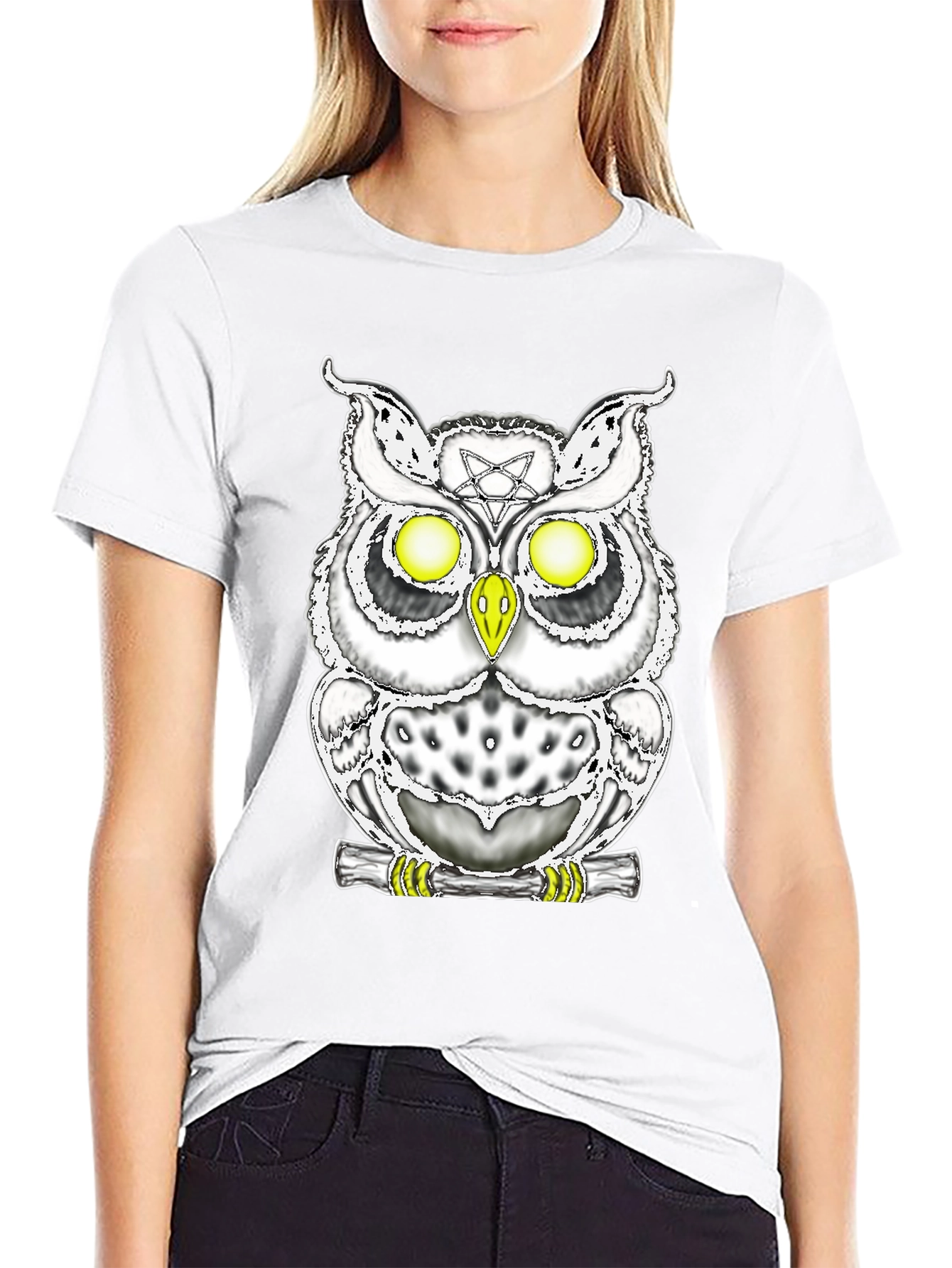 Mystic Owl Graphic Tee - Gothic Style