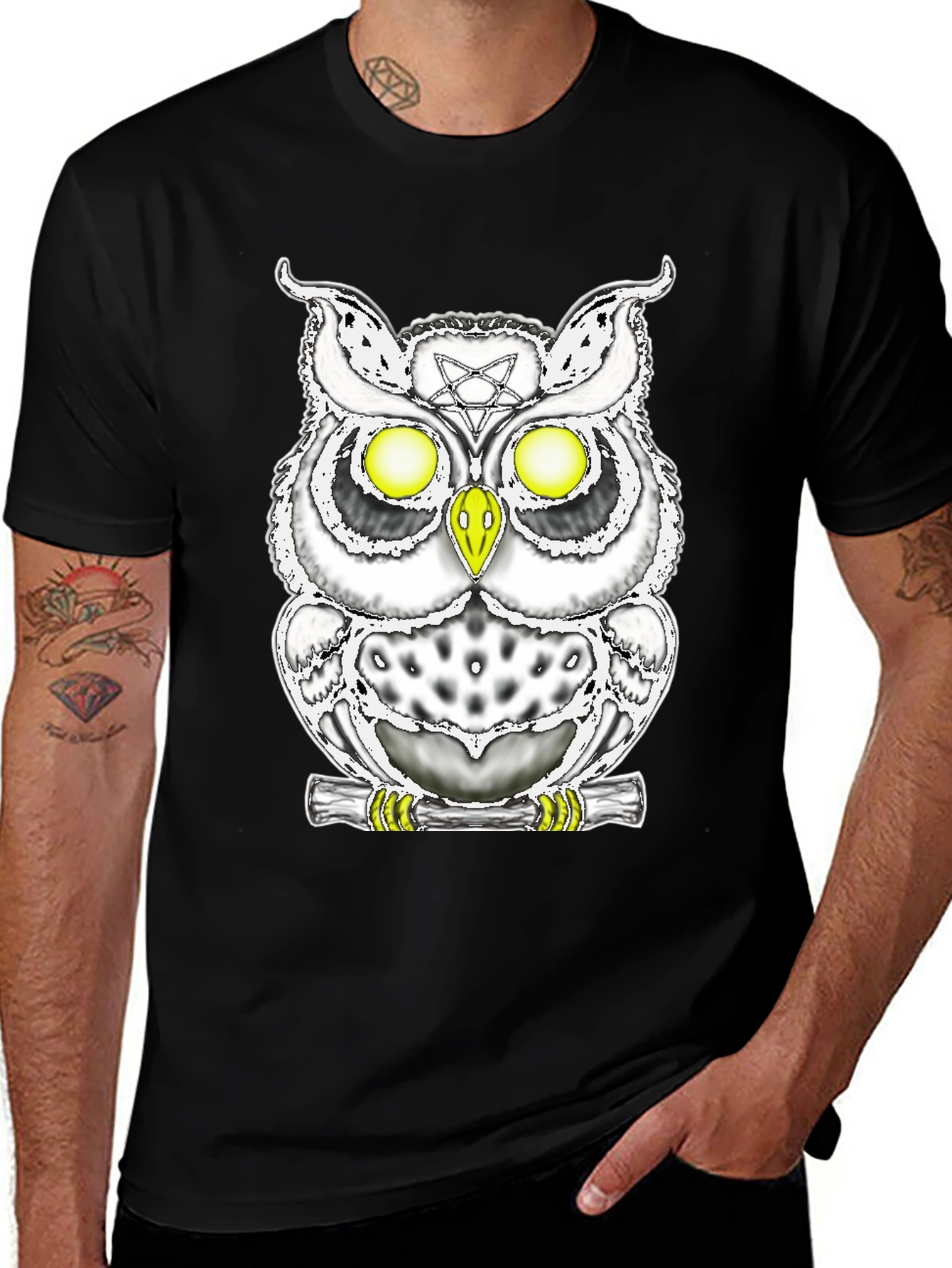 Mystic Owl Graphic Tee - Gothic Style