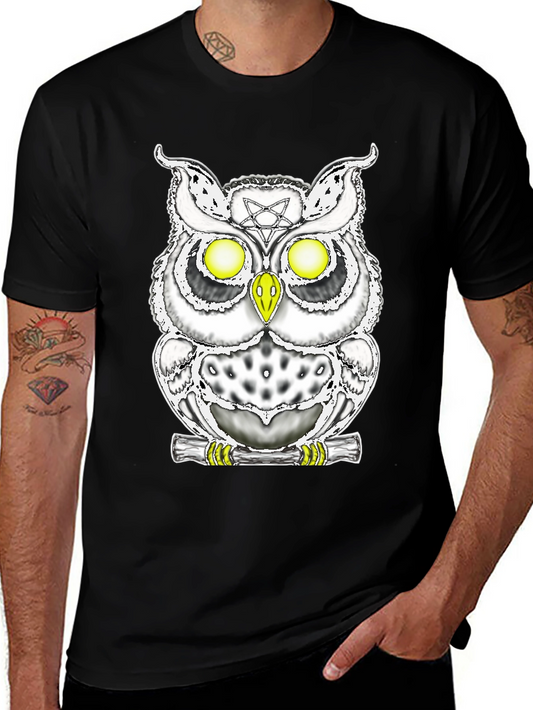Mystic Owl Graphic Tee - Gothic Style