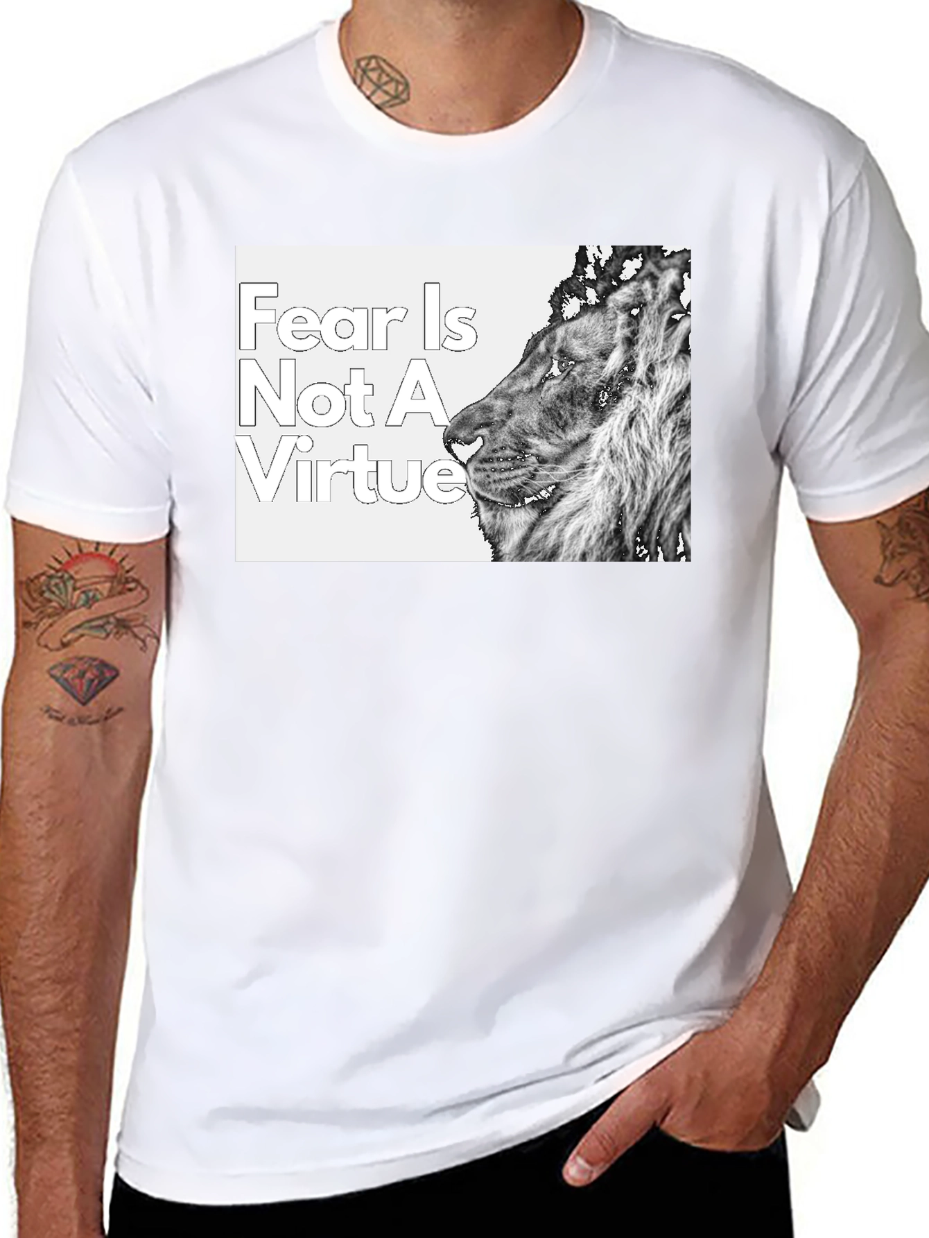 Fear is Not a Virtue Lion T-Shirt