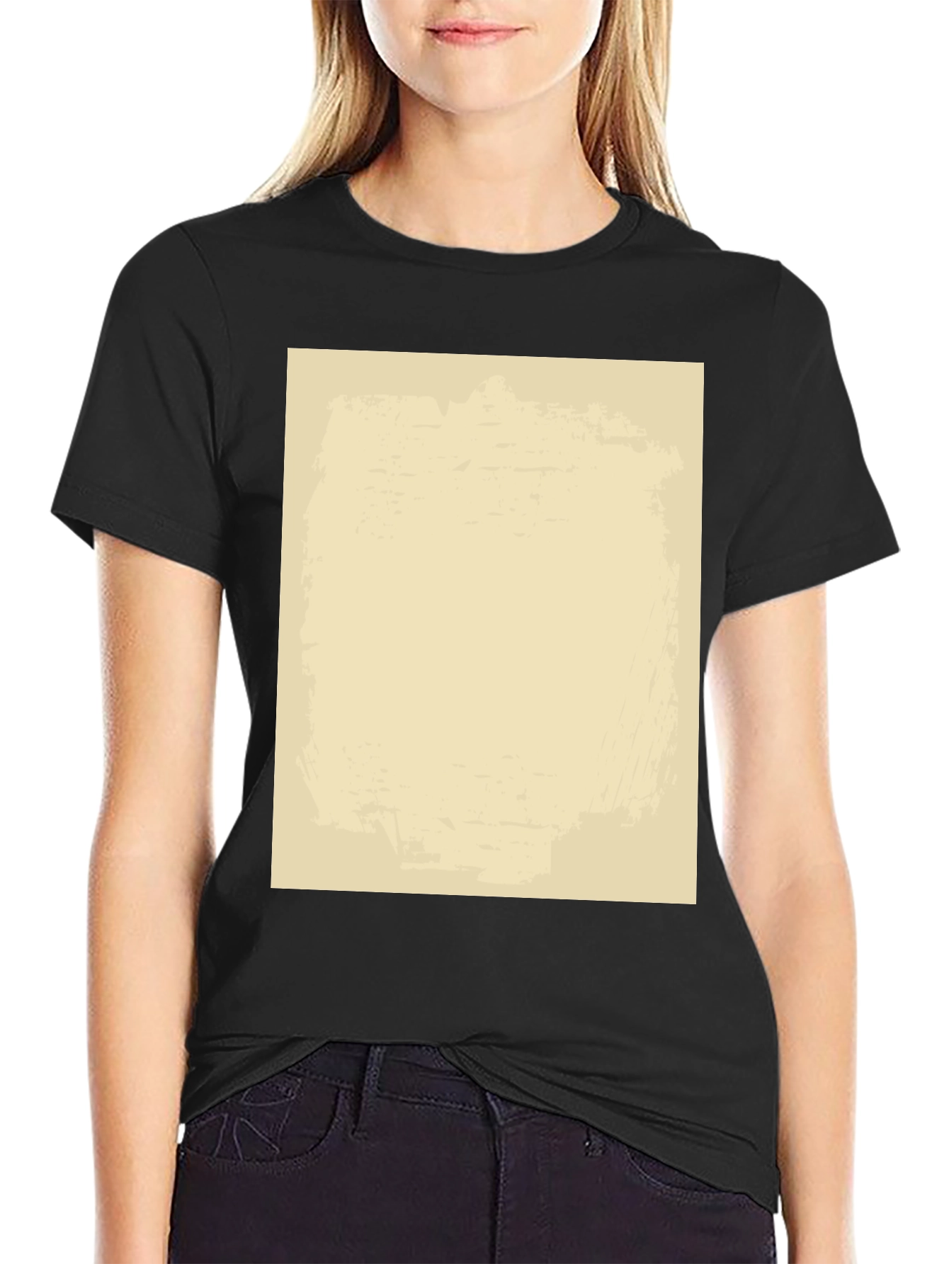 Black Graphic T-Shirt - Beige Design