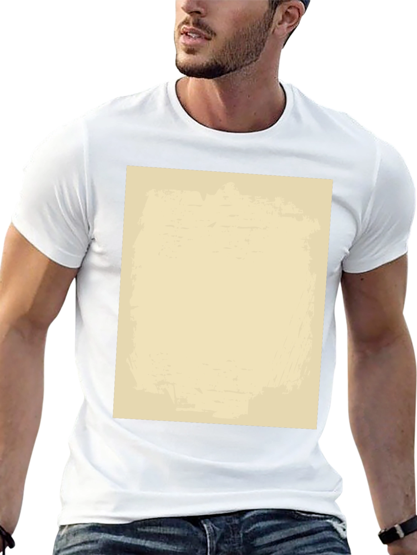 Black Graphic T-Shirt - Beige Design