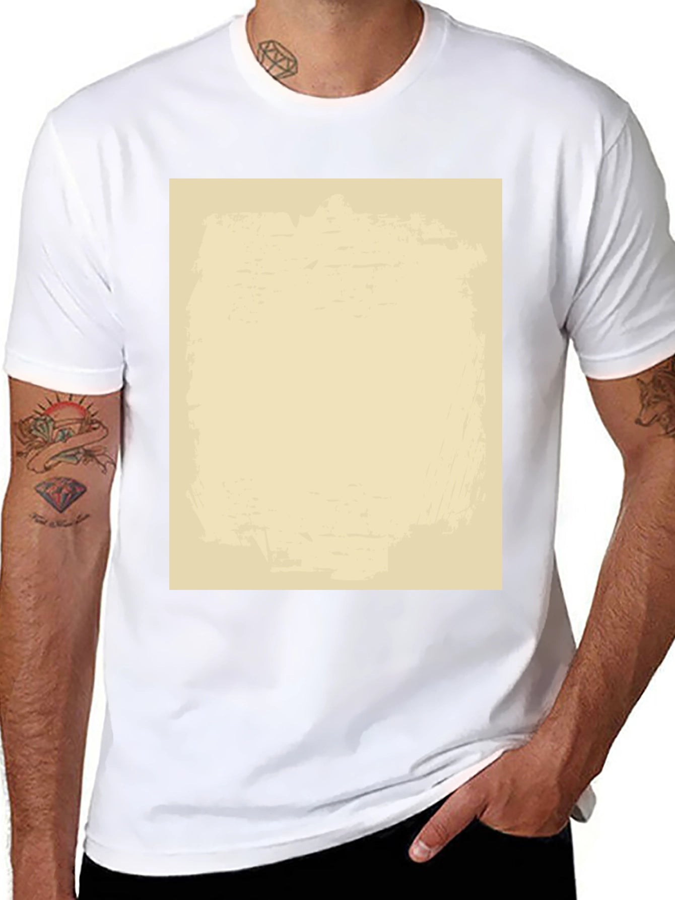 Black Graphic T-Shirt - Beige Design