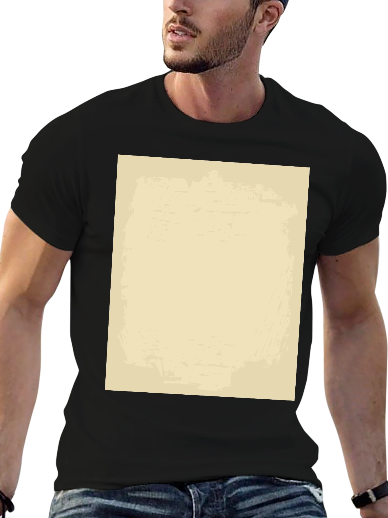 Black Graphic T-Shirt - Beige Design