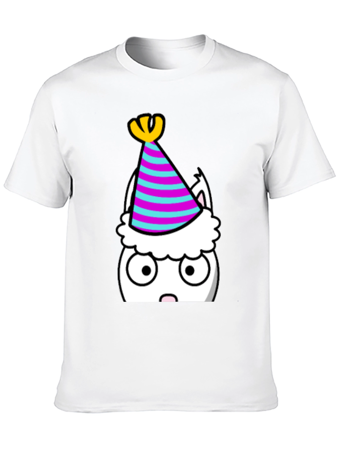 Party Cat T-Shirt - Black Cotton Graphic Tee