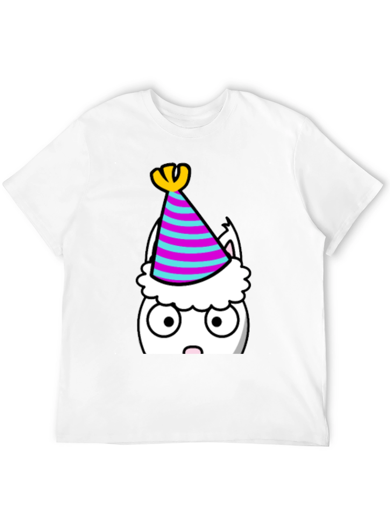 Party Cat T-Shirt - Black Cotton Graphic Tee