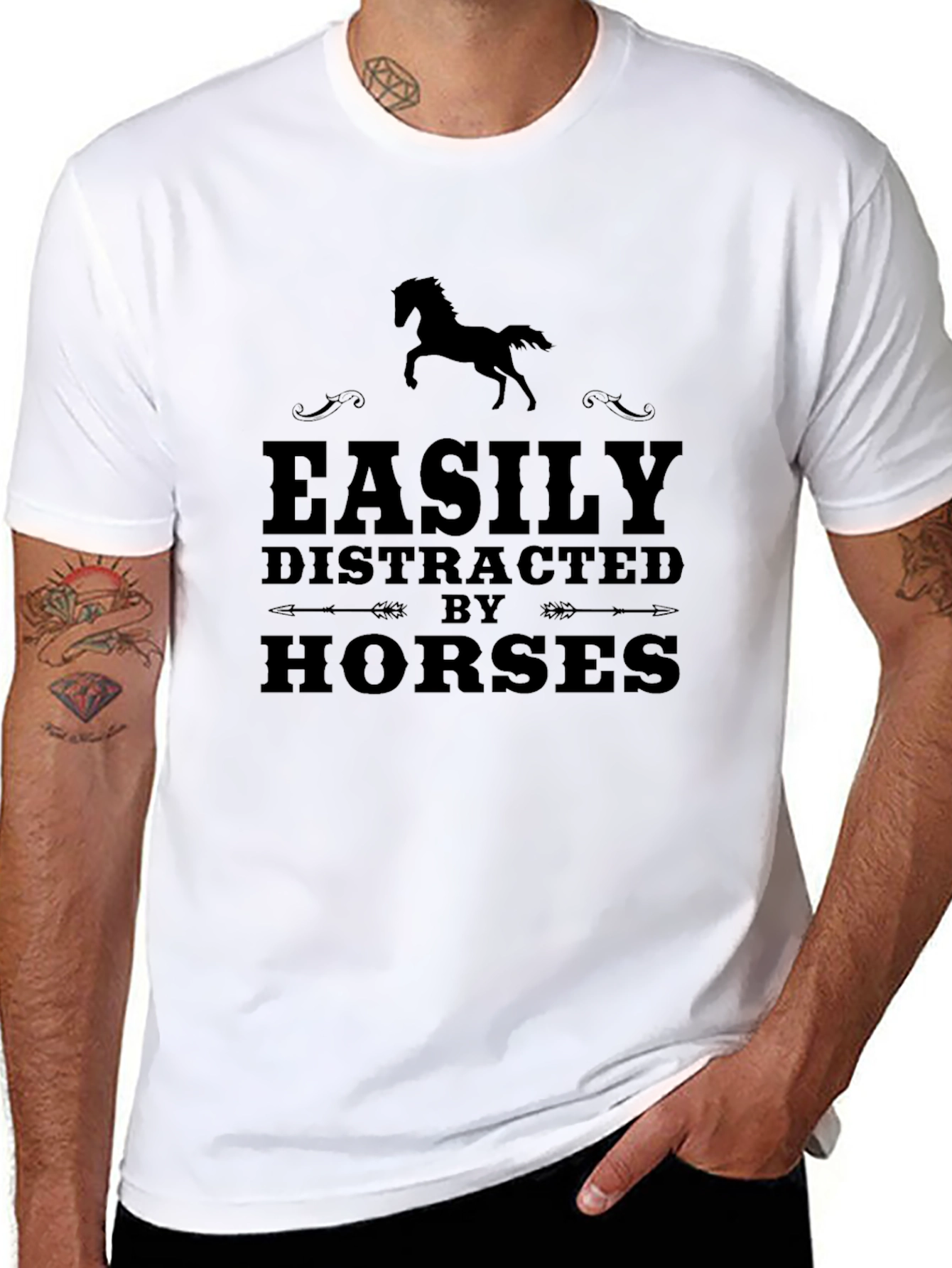 Easily Distracted by Horses Graphic T-Shirt