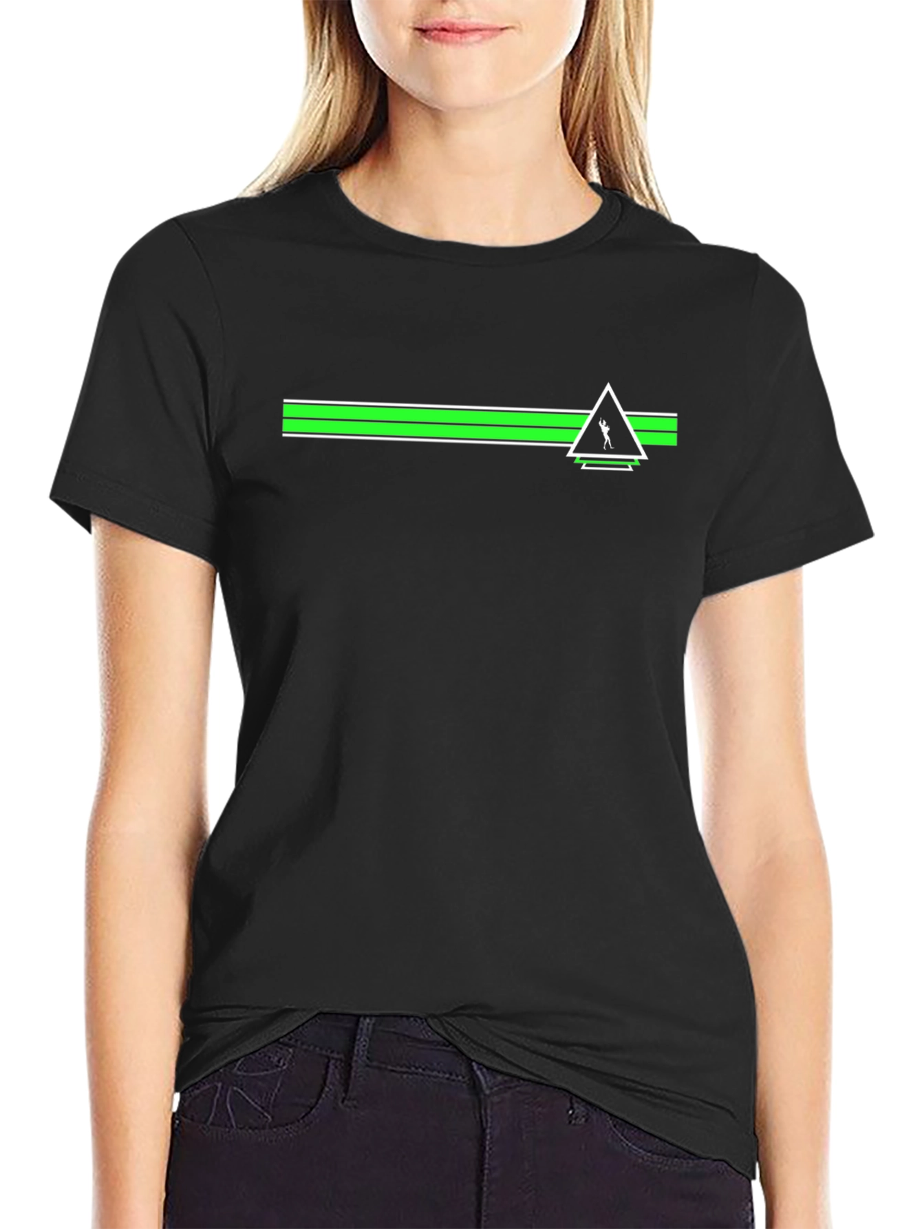 Retro Graphic Tee - Black with Green Accent