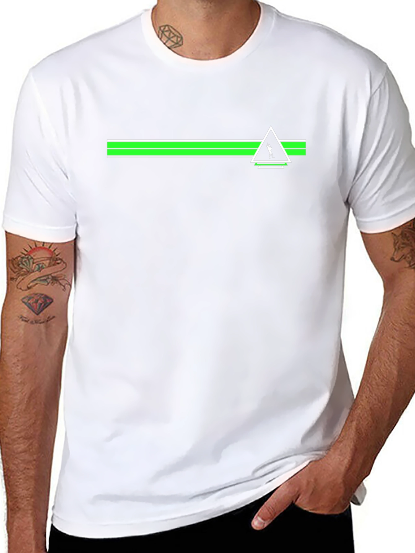 Retro Graphic Tee - Black with Green Accent