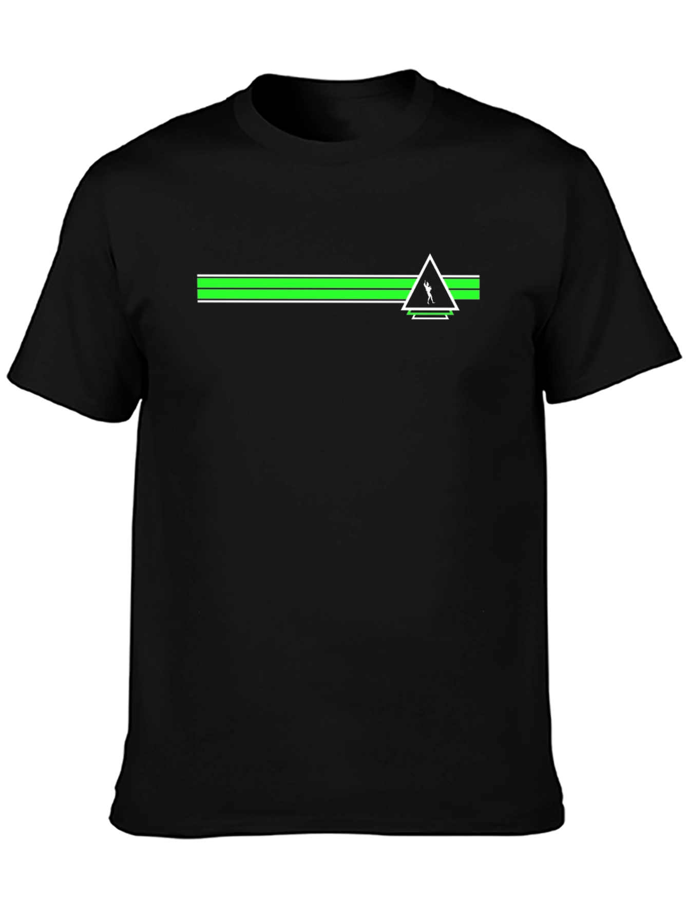 Retro Graphic Tee - Black with Green Accent