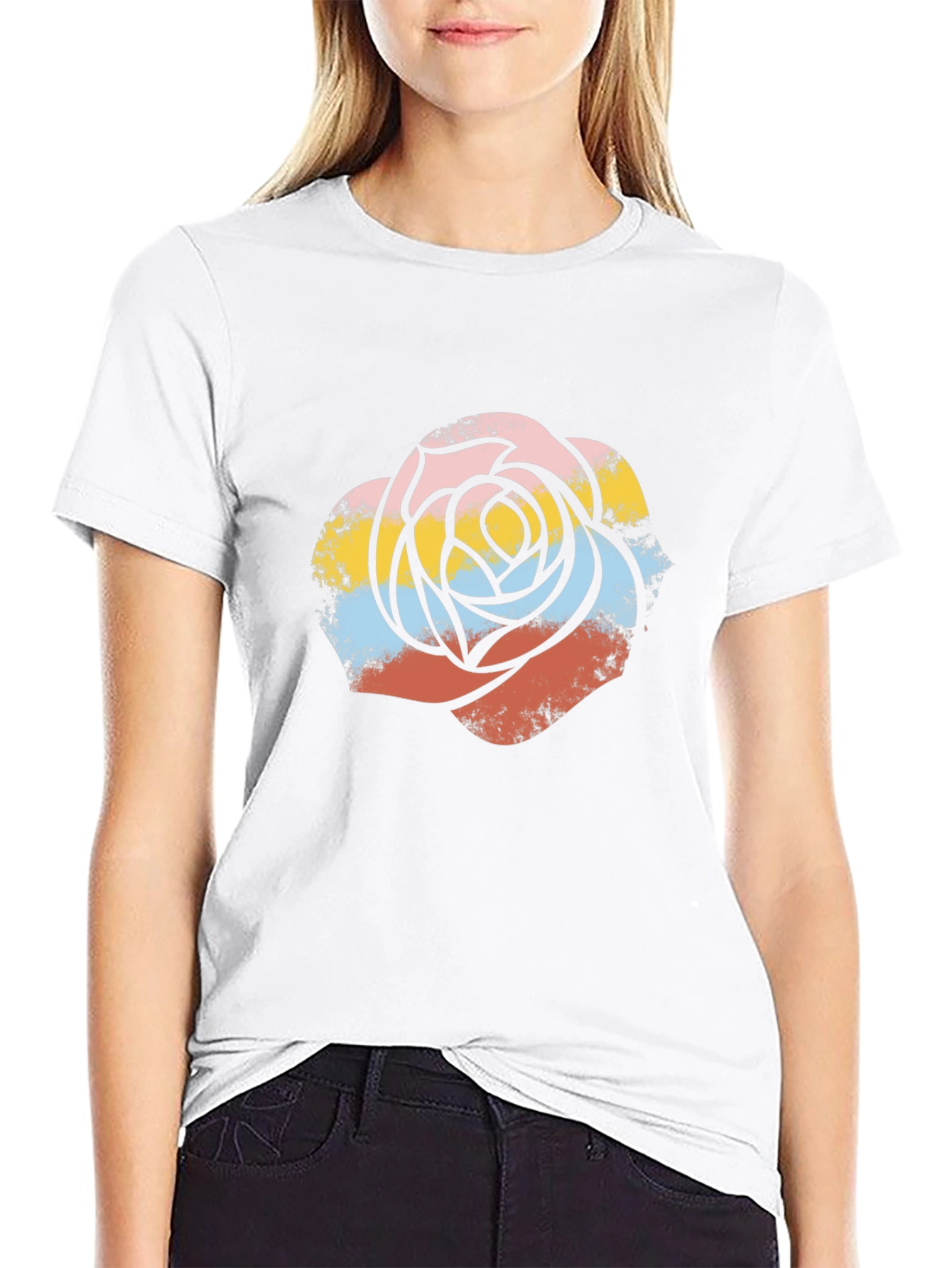 Retro Rose Graphic Tee - Stylish Casual Wear