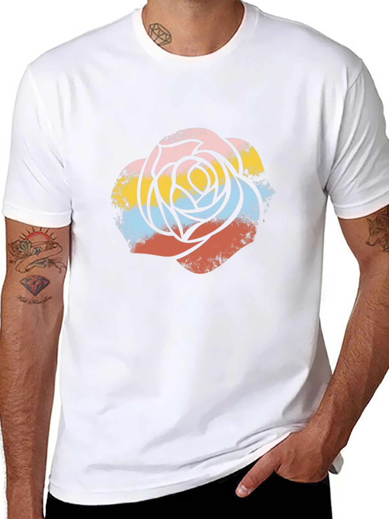 Retro Rose Graphic Tee - Stylish Casual Wear