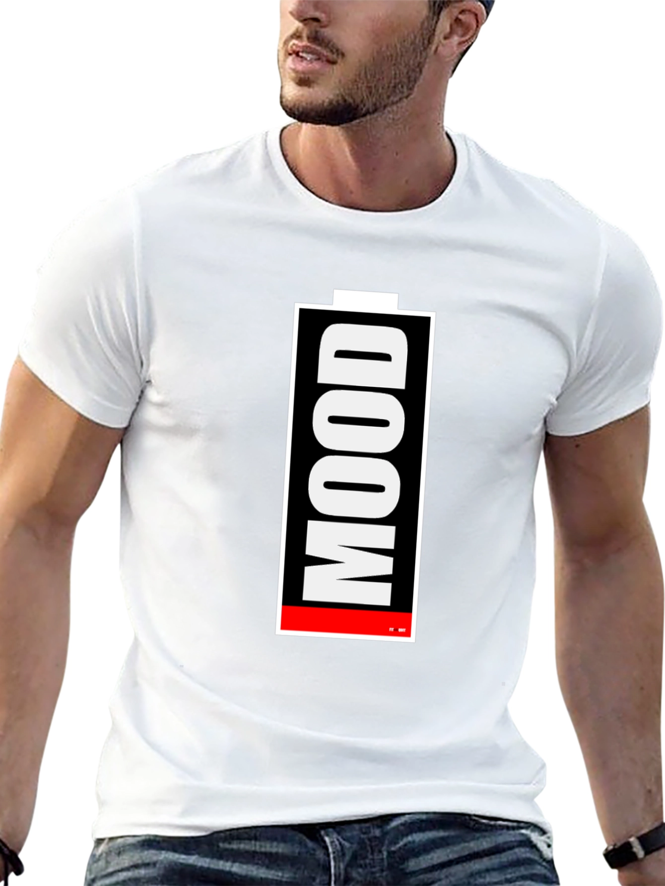 Mood Battery Graphic Tee - Black Cotton T-Shirt