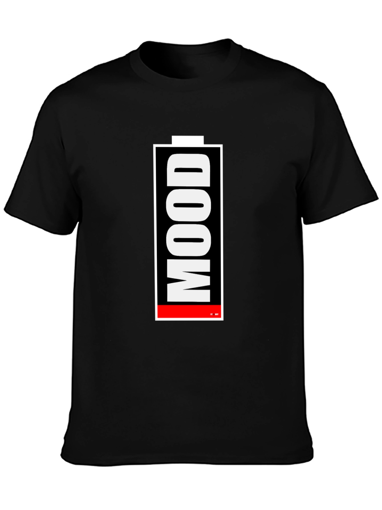 Mood Battery Graphic Tee - Black Cotton T-Shirt