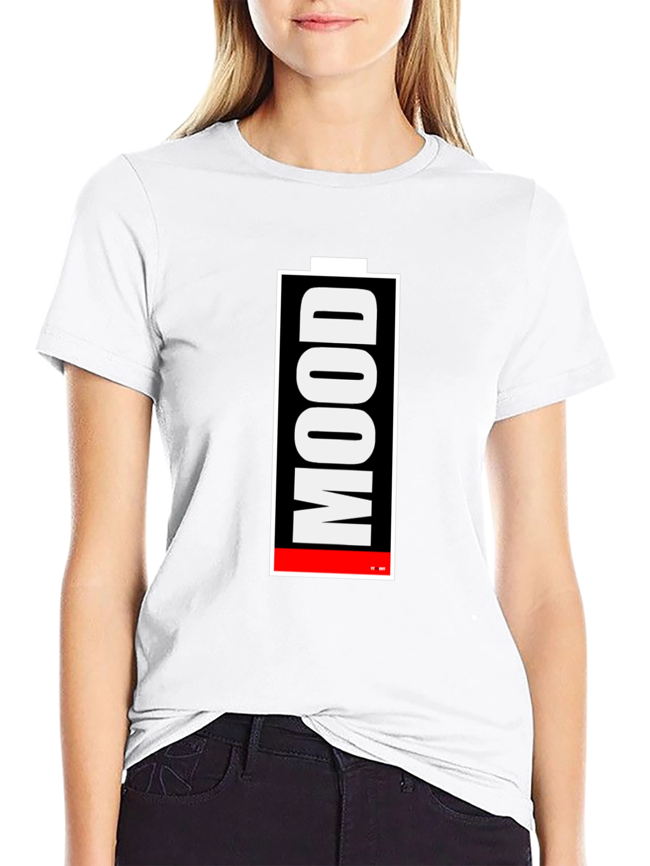 Mood Battery Graphic Tee - Black Cotton T-Shirt